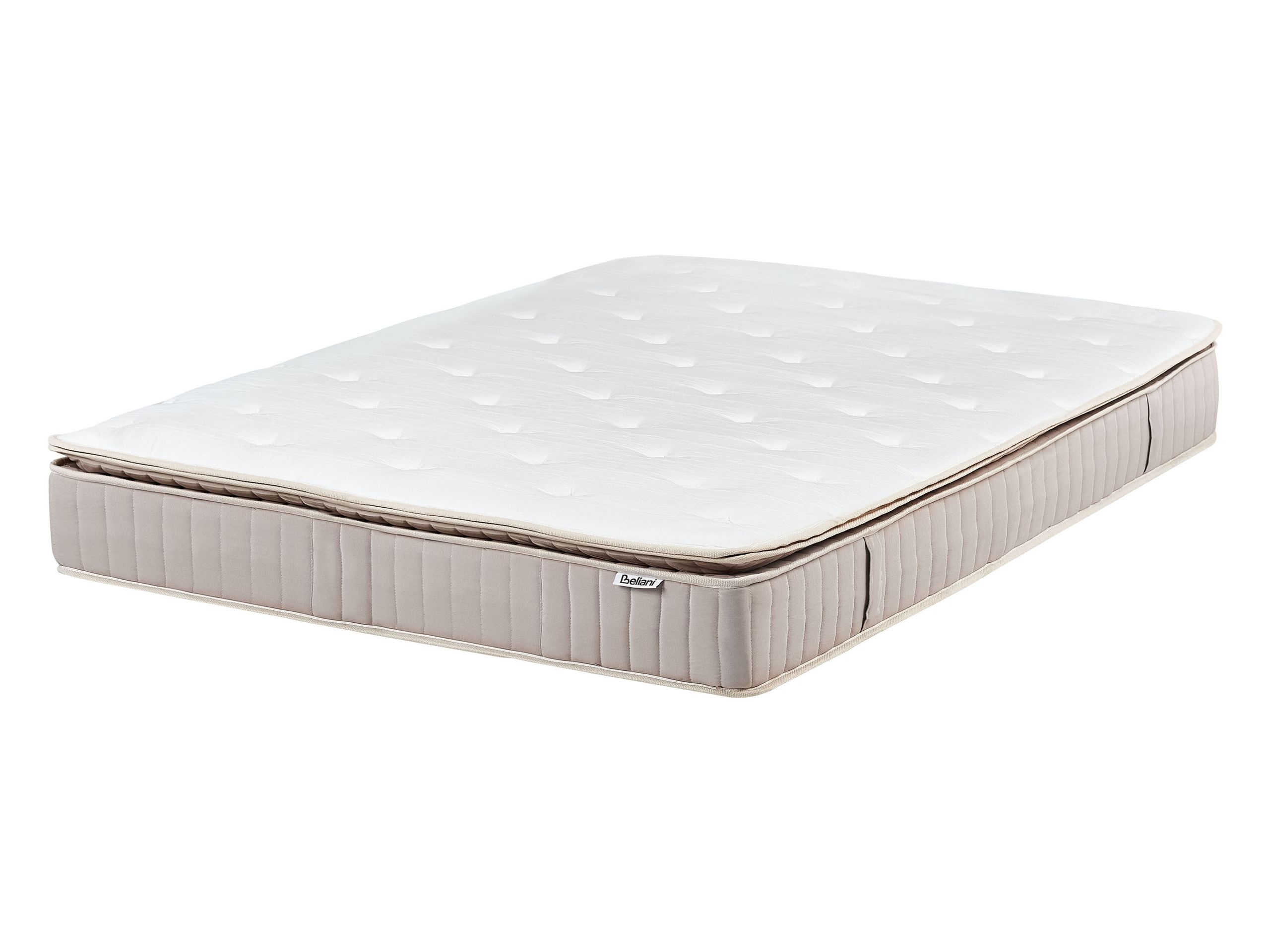 DELICE Latex Pocket Spring Mattress Medium 140 x 200cm EU Double - White with Beige - Gemini Interiors