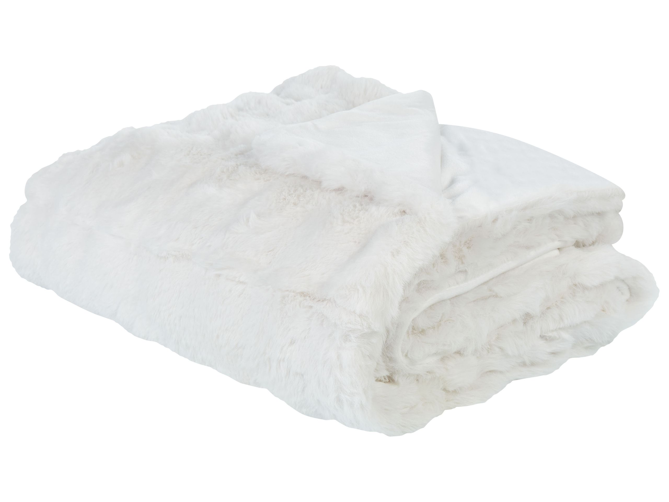 Blanket SALKA Faux Fur 150 x 200 cm White - Gemini Interiors