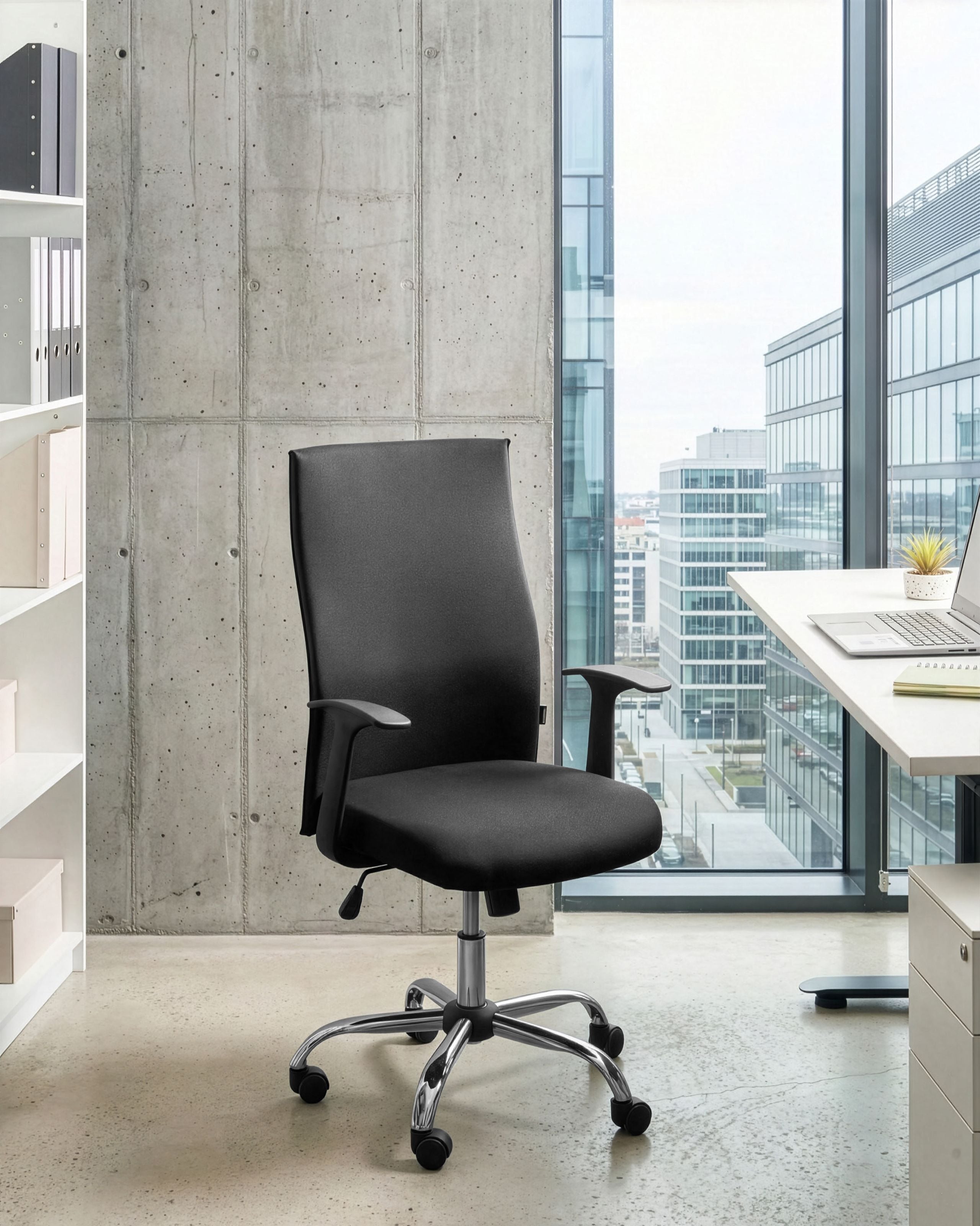 KORVENT Fabric Office Chair - Black - Gemini Interiors