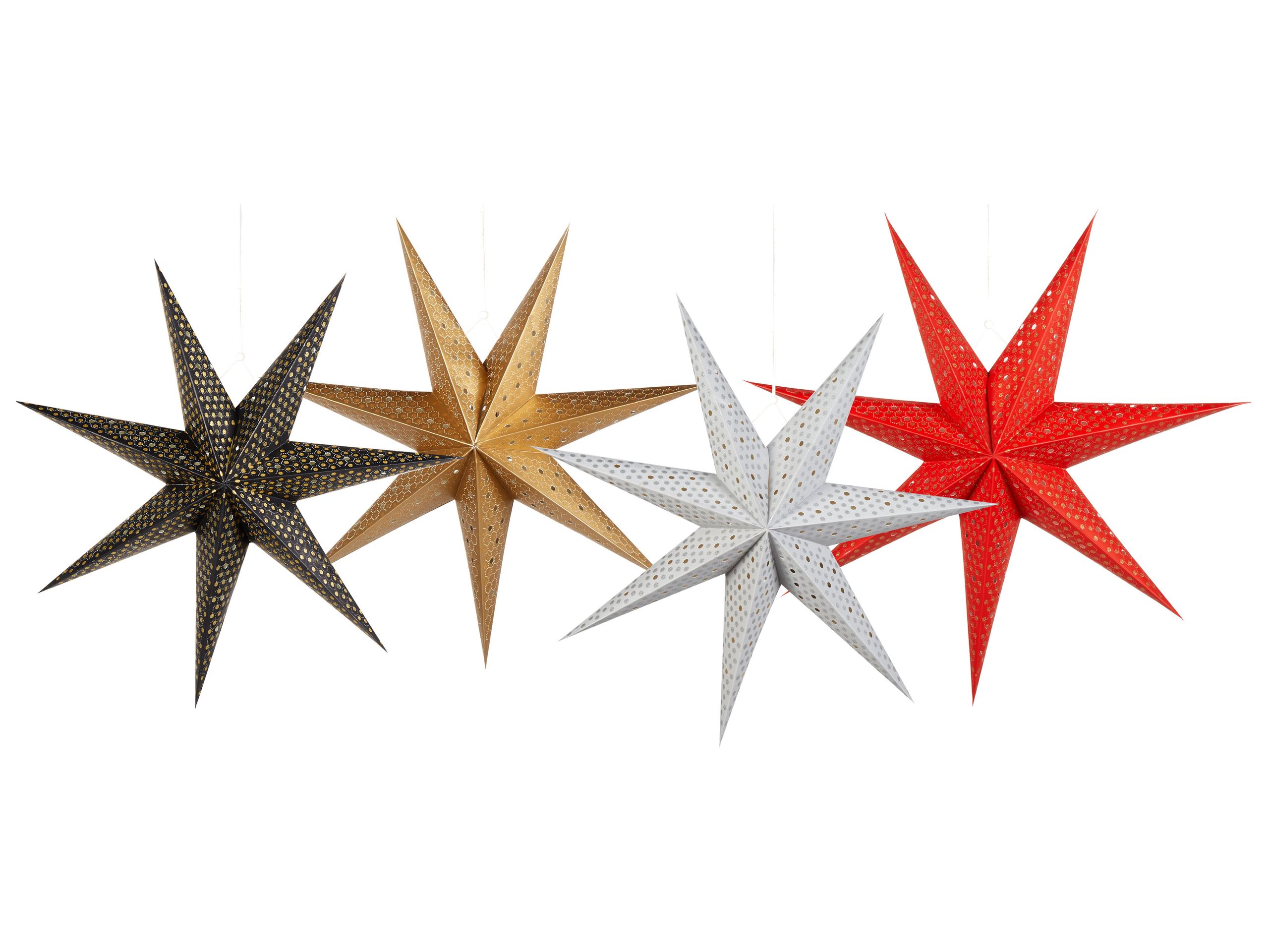 Set of 4 LED Hanging Decor Stars 60 cm Multicolour KAMET - Gemini Interiors
