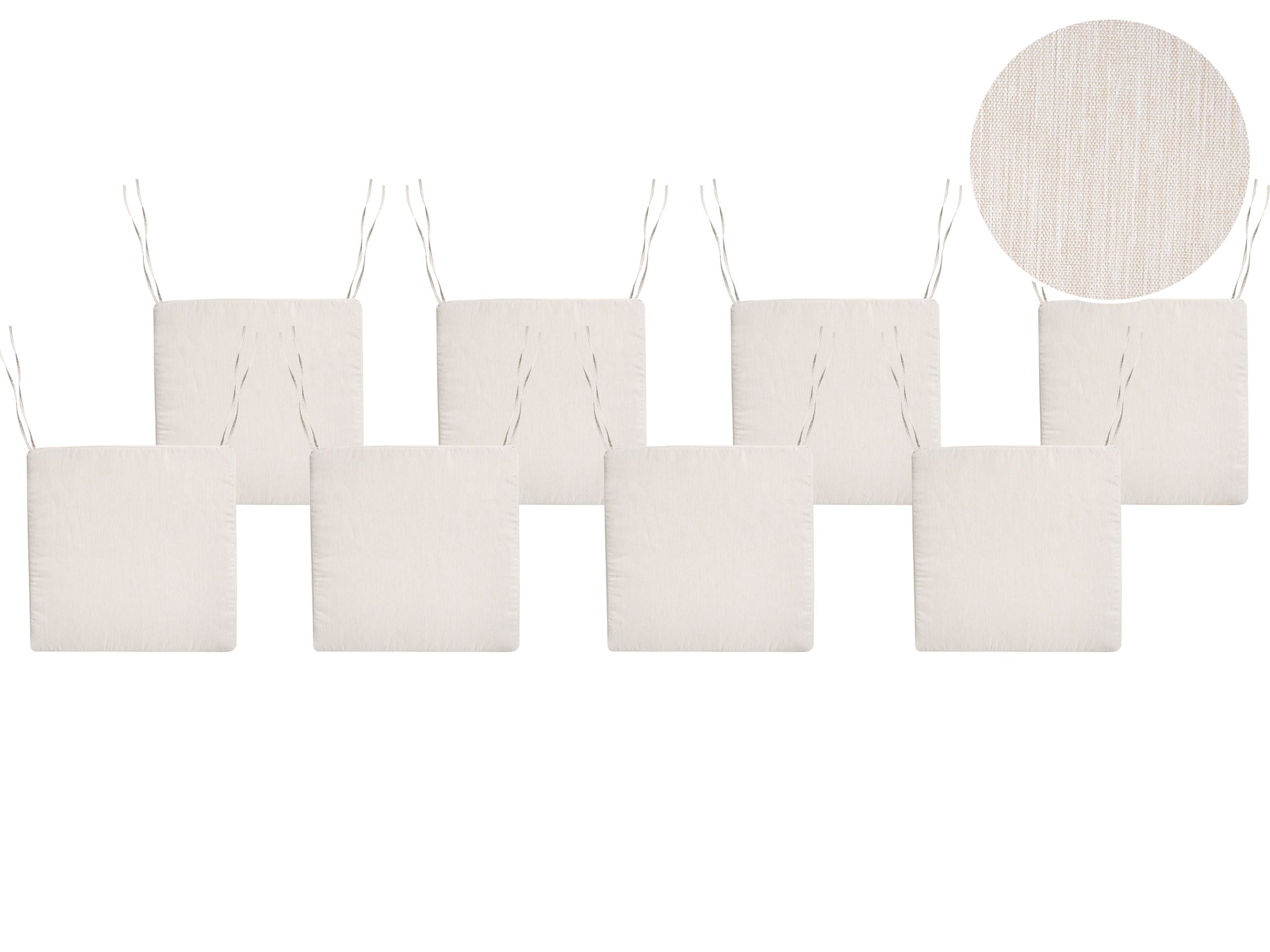 ARBOR Set of 8 Garden Chair Cushions - Light Beige - Gemini Interiors