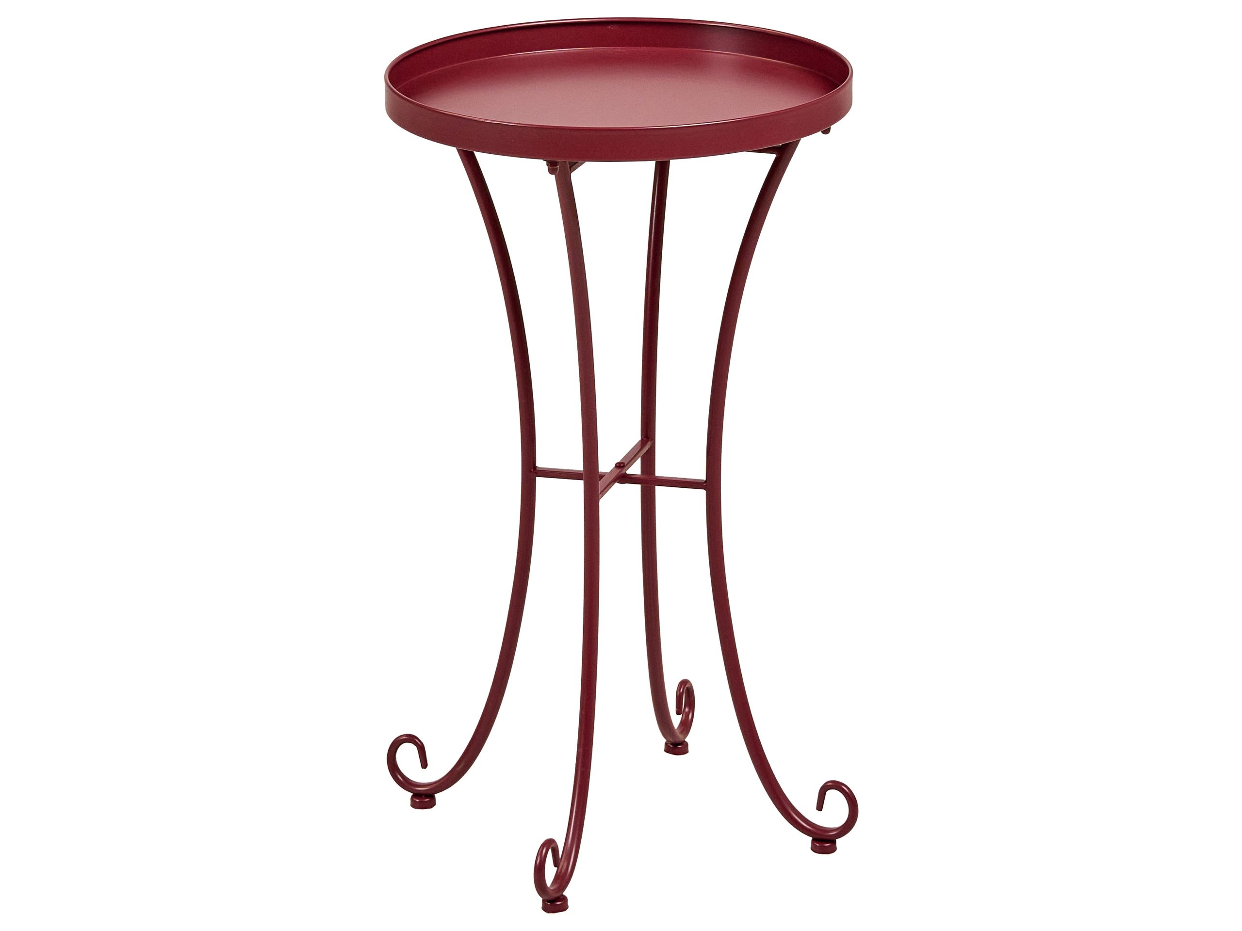 ZAVINIA Metal Garden Side Table - Red - Gemini Interiors