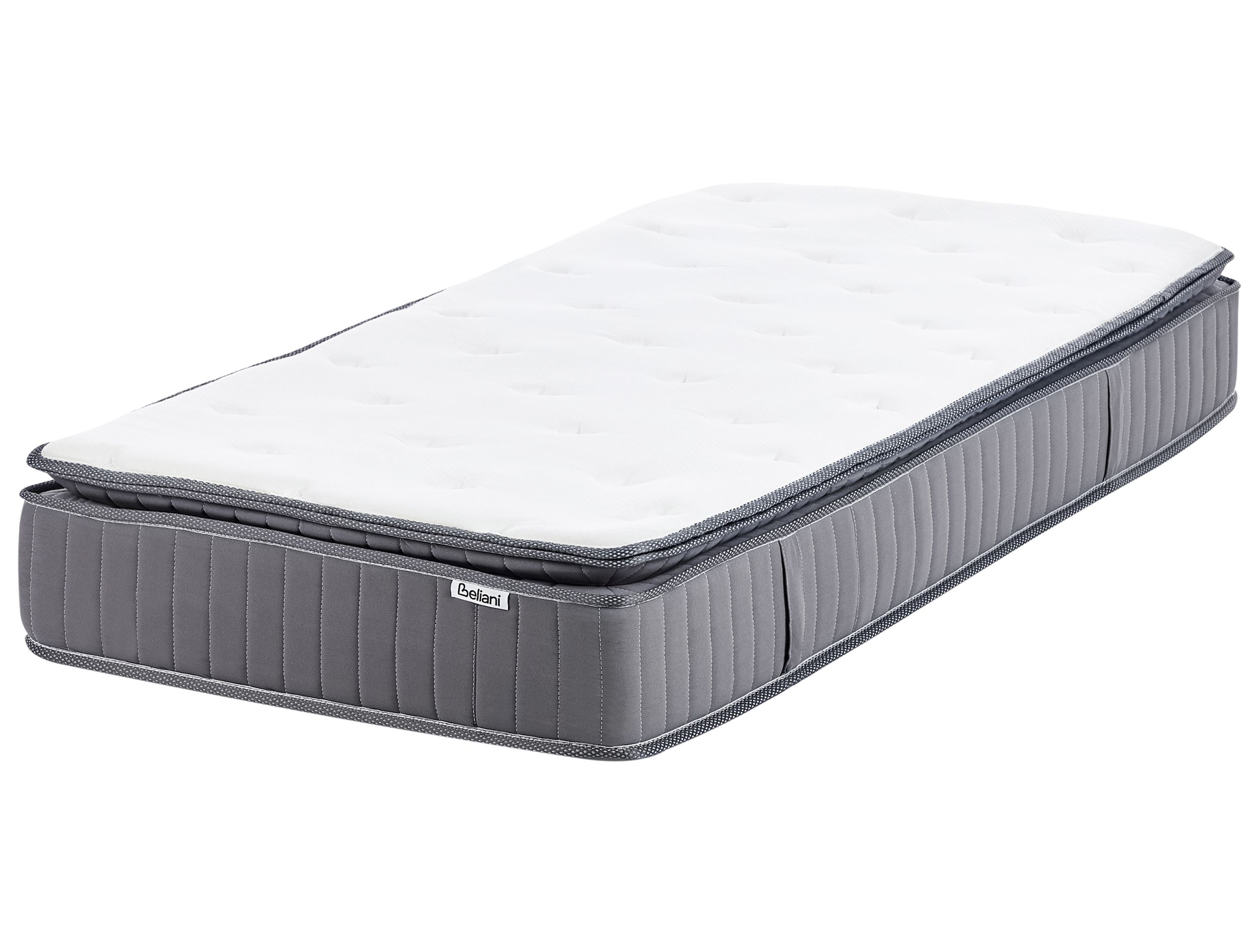 SAMREST Gel Memory Foam Pocket Spring Mattress Medium 90 x 200cm EU Single - White with Grey - Gemini Interiors