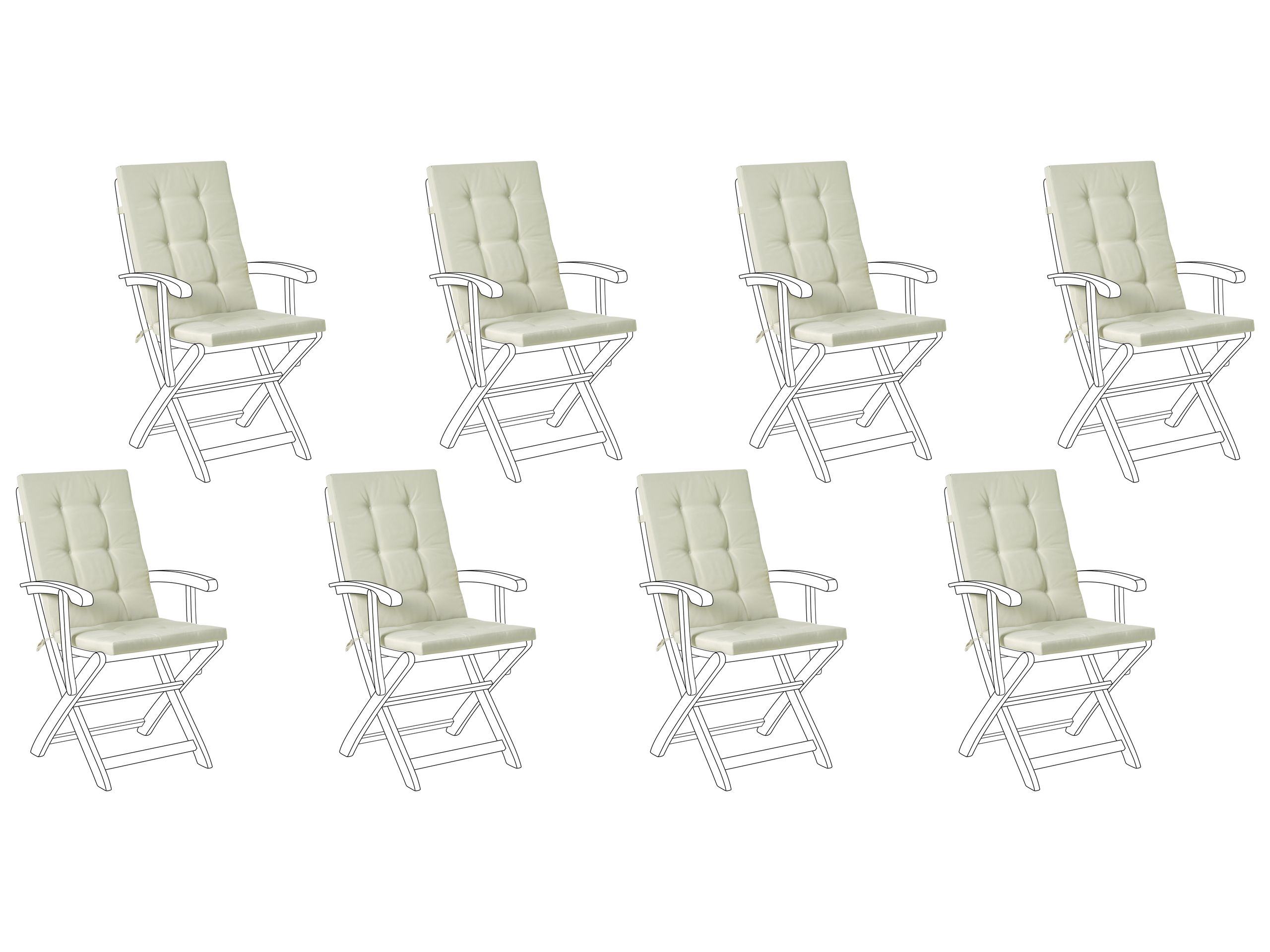 APLOR Set of 8 Garden Back Seat Cushions - Light Green - Gemini Interiors