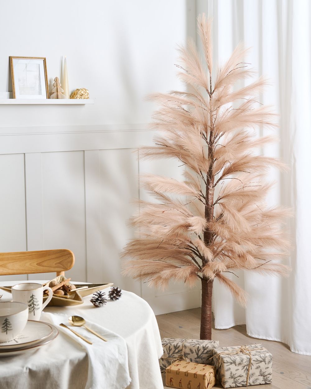 HAUGANON Artificial Christmas Tree LED Decoration 190 cm - Beige - Gemini Interiors