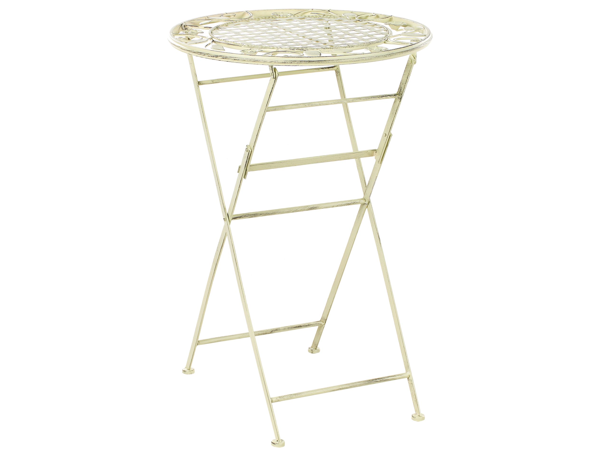 Metal Garden Bar Table Diameter 60 cm Light Green BIVIO - Gemini Interiors