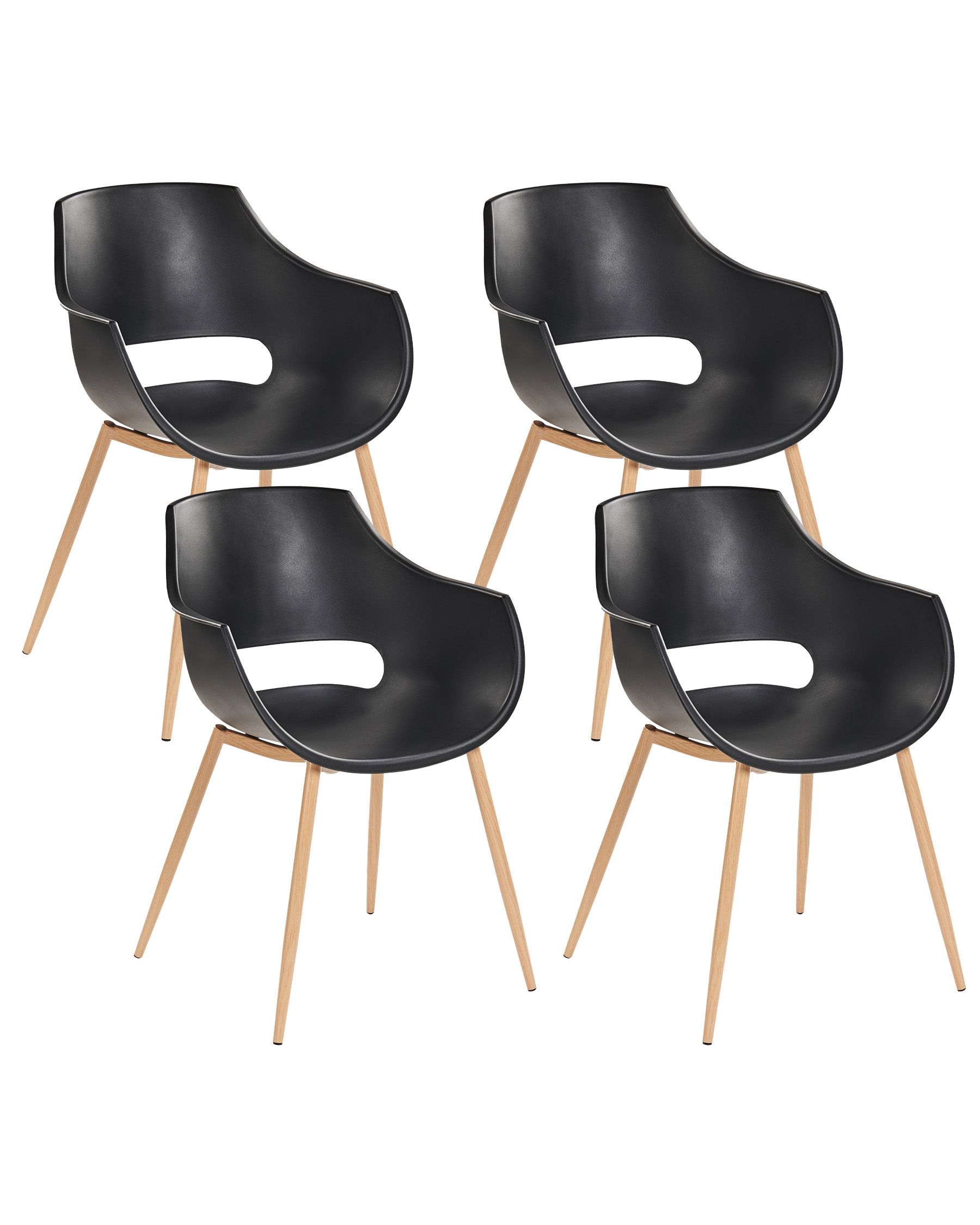Set of 4 Dining Chairs MILLERS Black - Gemini Interiors