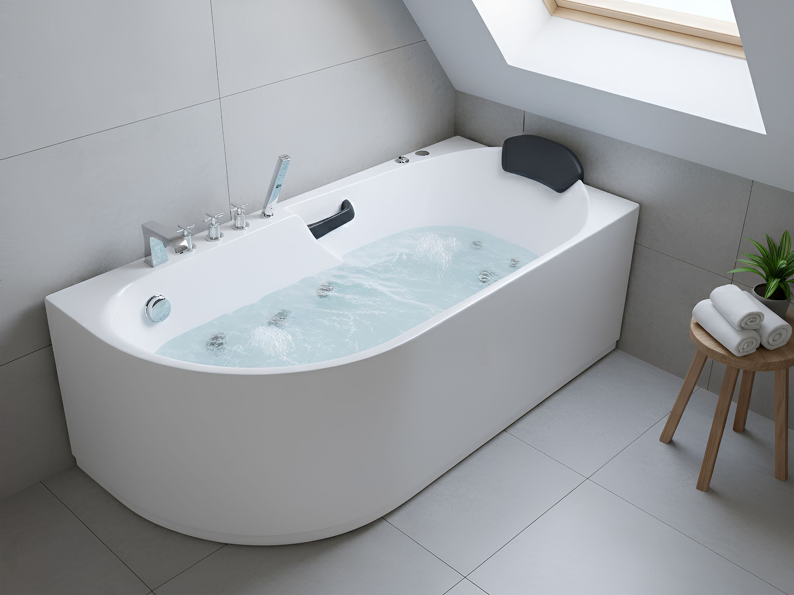 HAFARO Hot Bath Tub Left Hand - White - Gemini Interiors