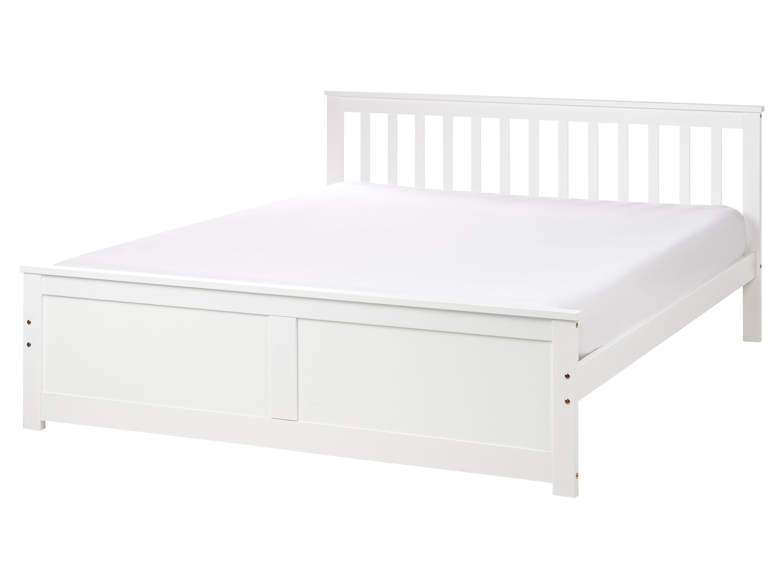 OLEA Bedframe Wood 160 x 200cm EU Kingsize Bed White - Gemini Interiors