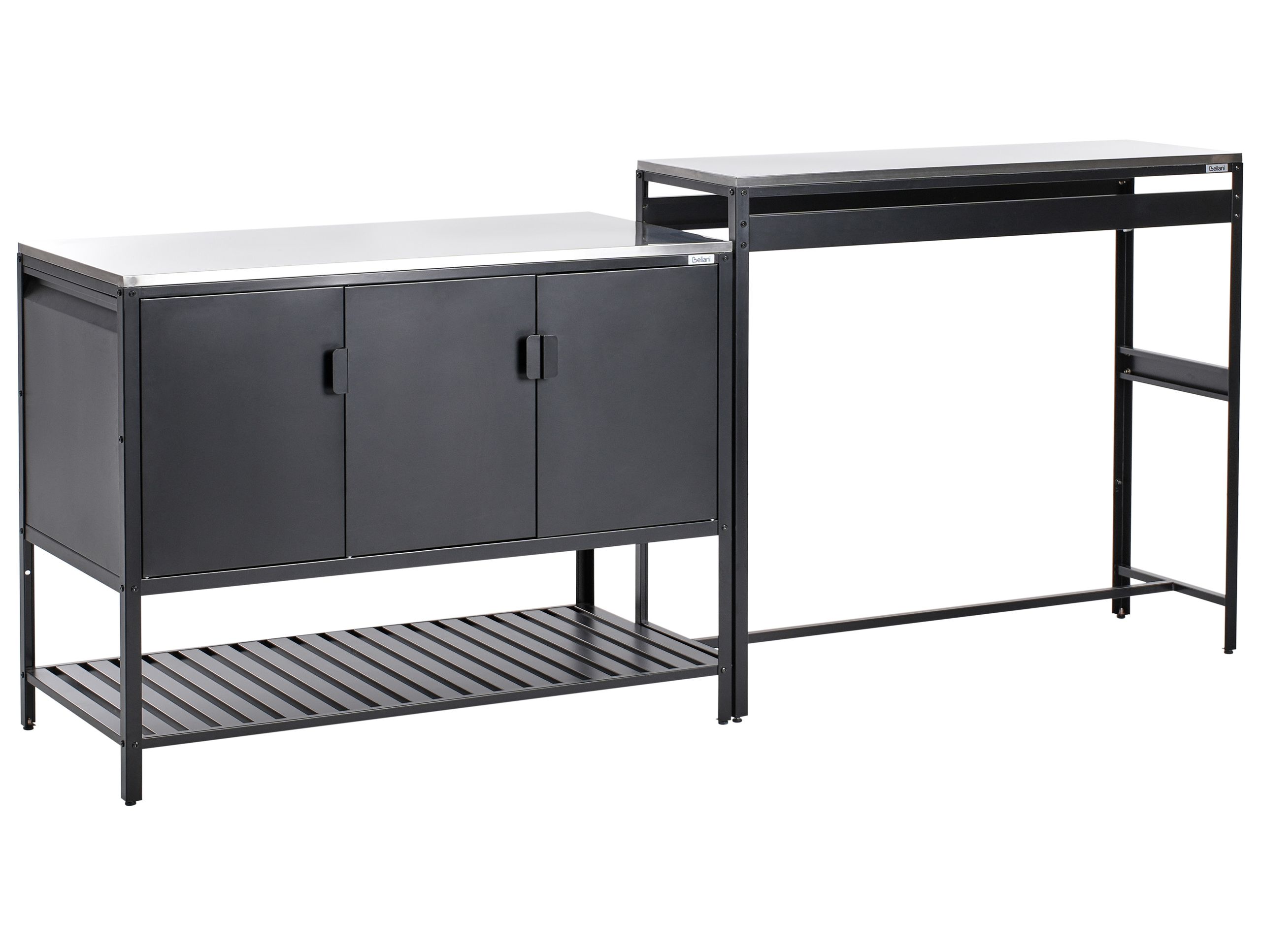 MAENAZ 2 Piece Outdoor Kitchen Set with Bar Table Metal Black - Gemini Interiors