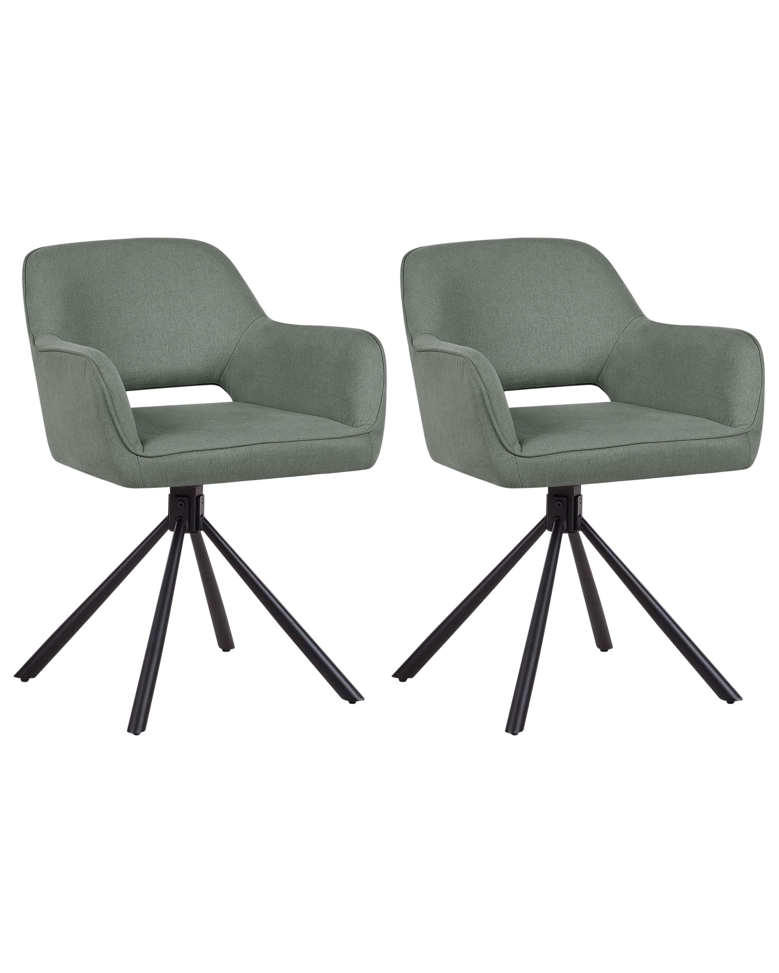 Set of 2 Dining Chairs Swivel LOURES Dark Green - Gemini Interiors