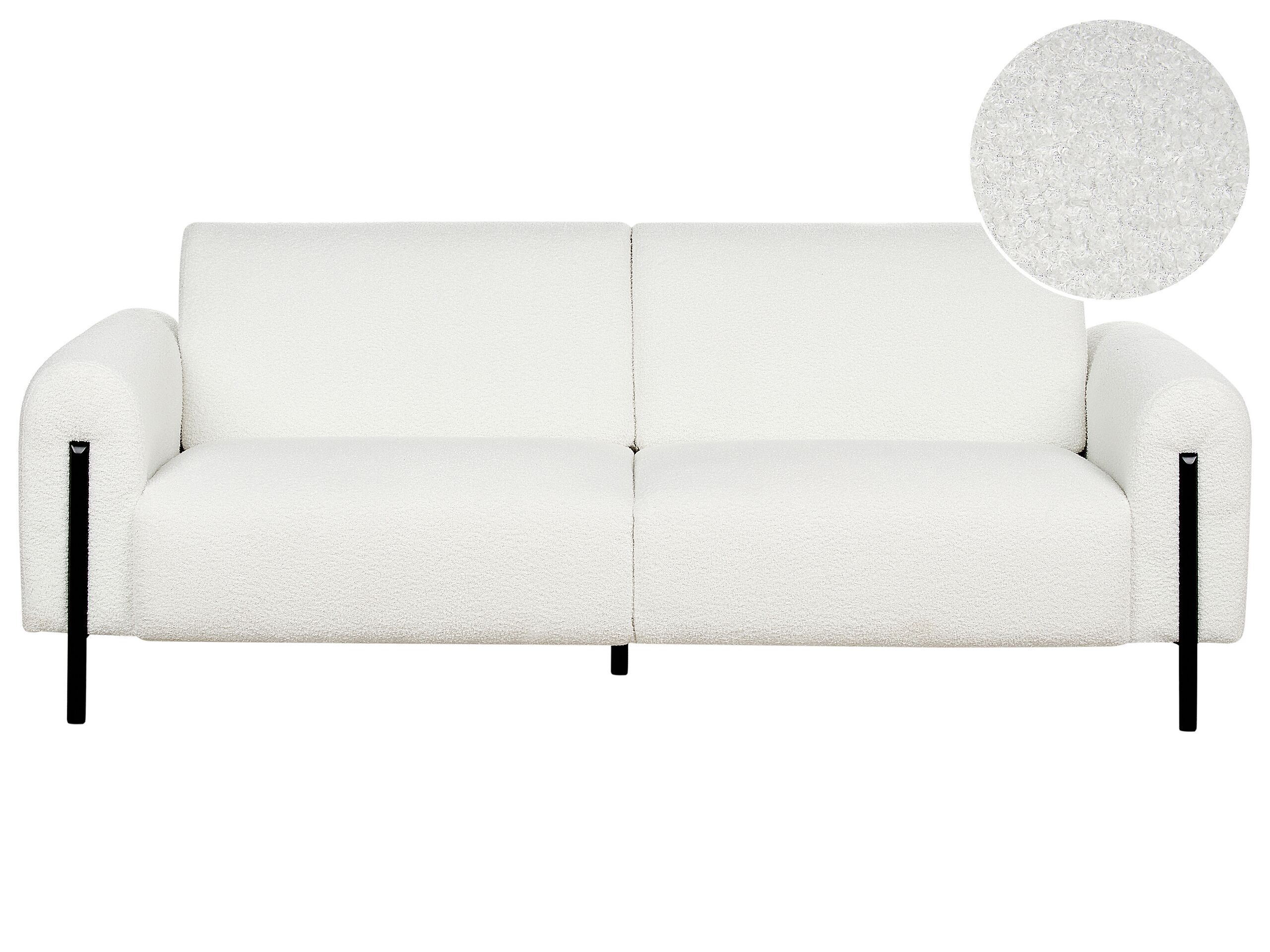 3 Seater Boucle Sofa White ASKIM - Gemini Interiors