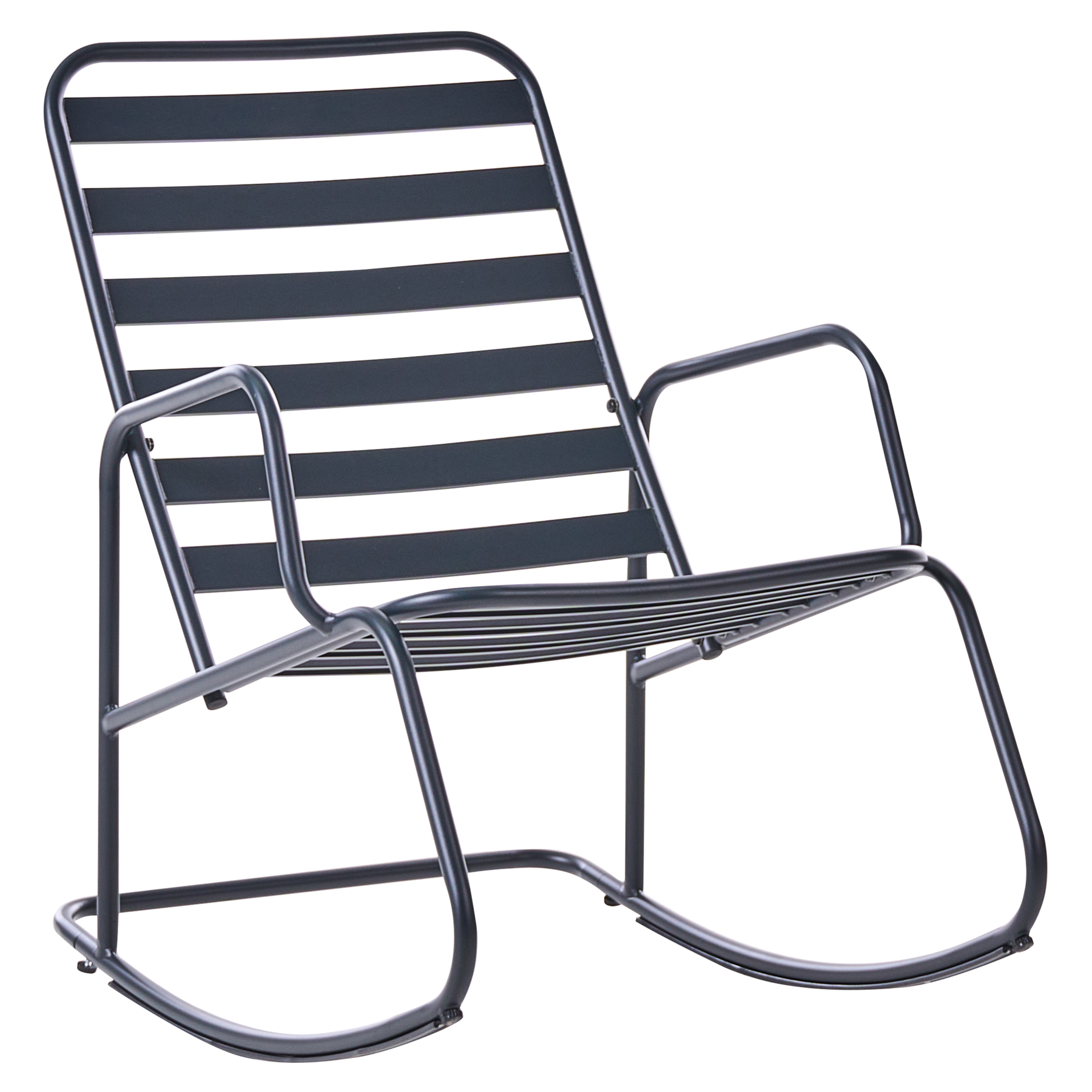 KASTELLE Metal Garden Rocking Chair - Black - Gemini Interiors