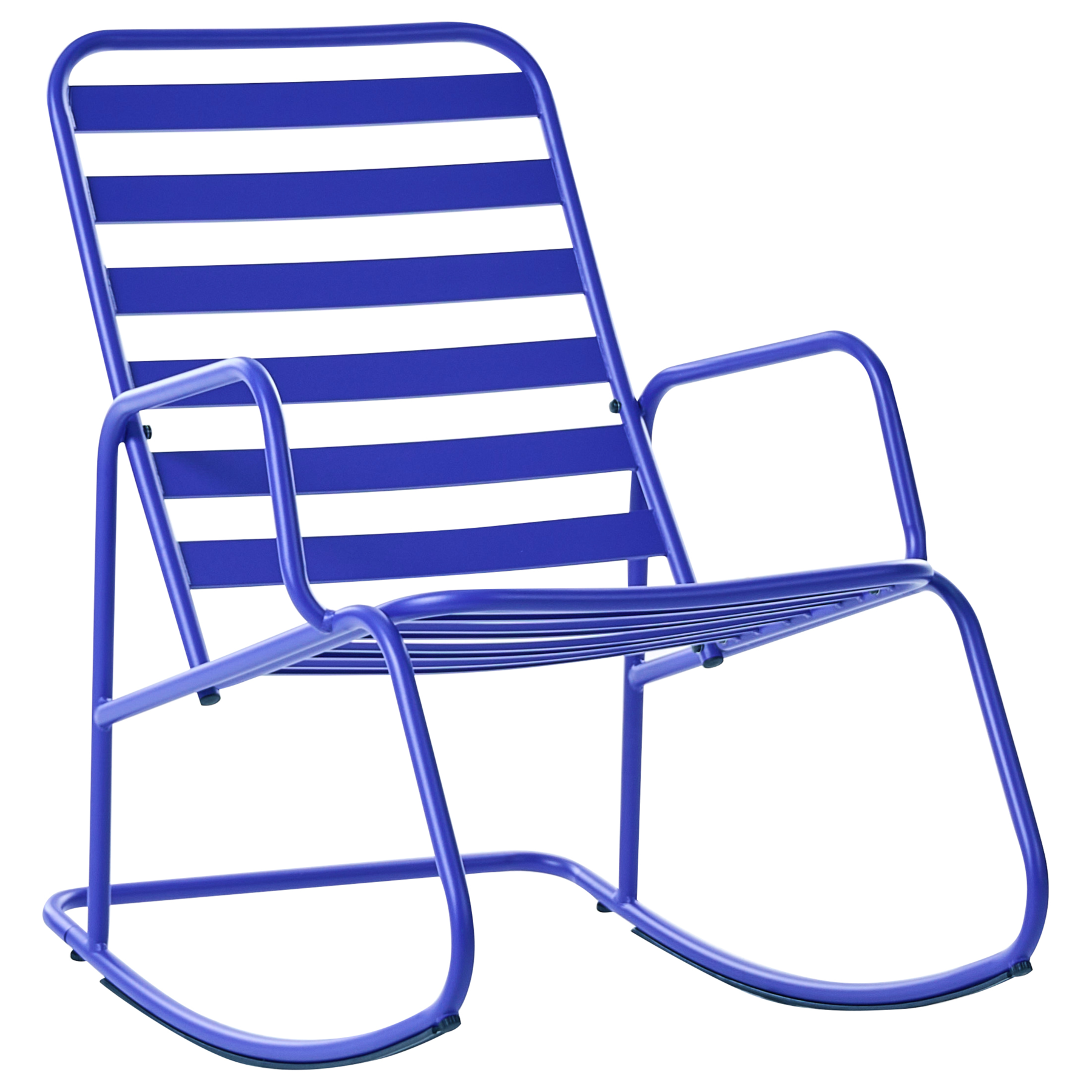 KASTELLE Metal Garden Rocking Chair - Blue - Gemini Interiors