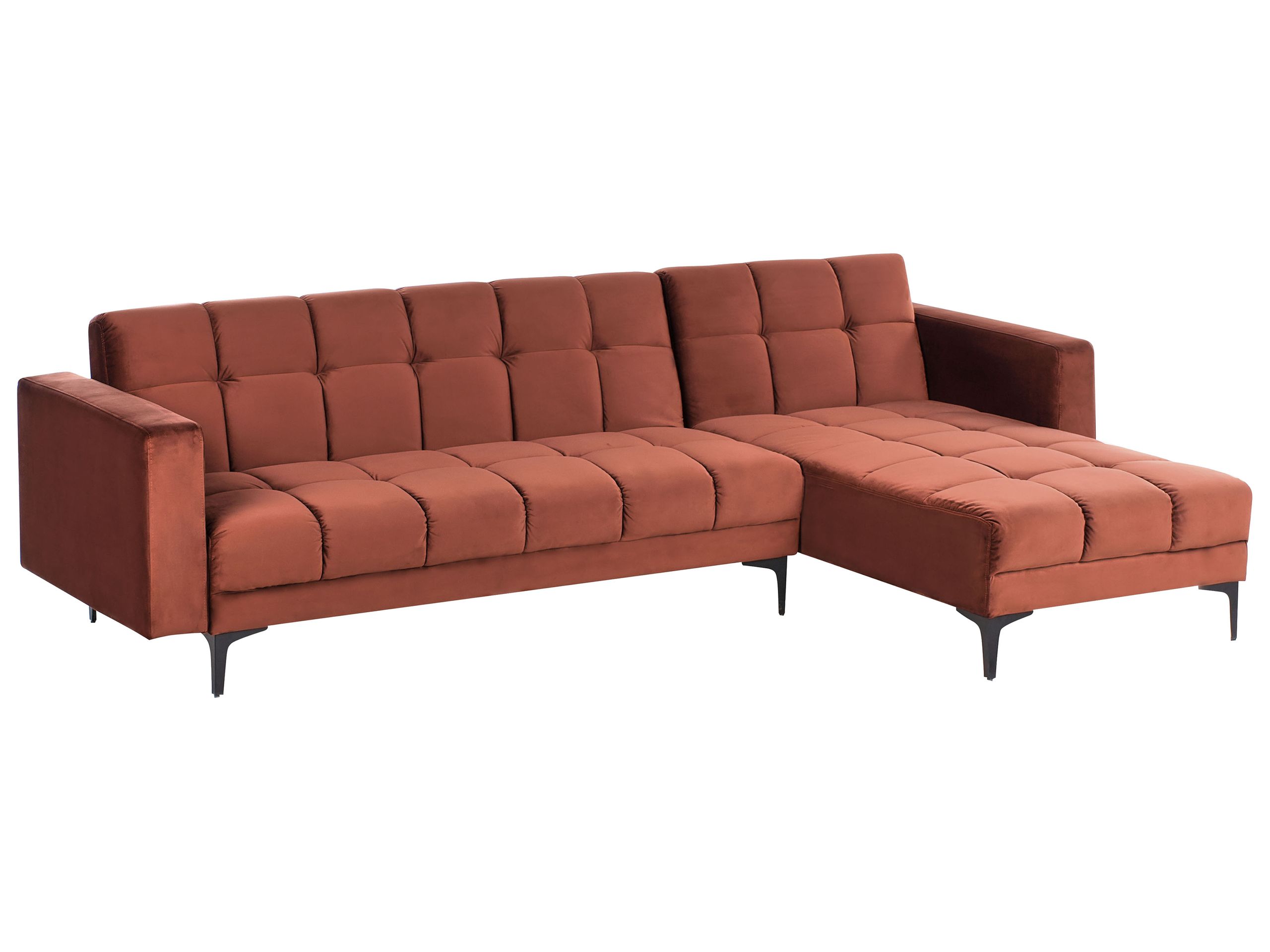 Corner Sofabed - ALNSE Left Hand Facing Velvet Red - Gemini Interiors
