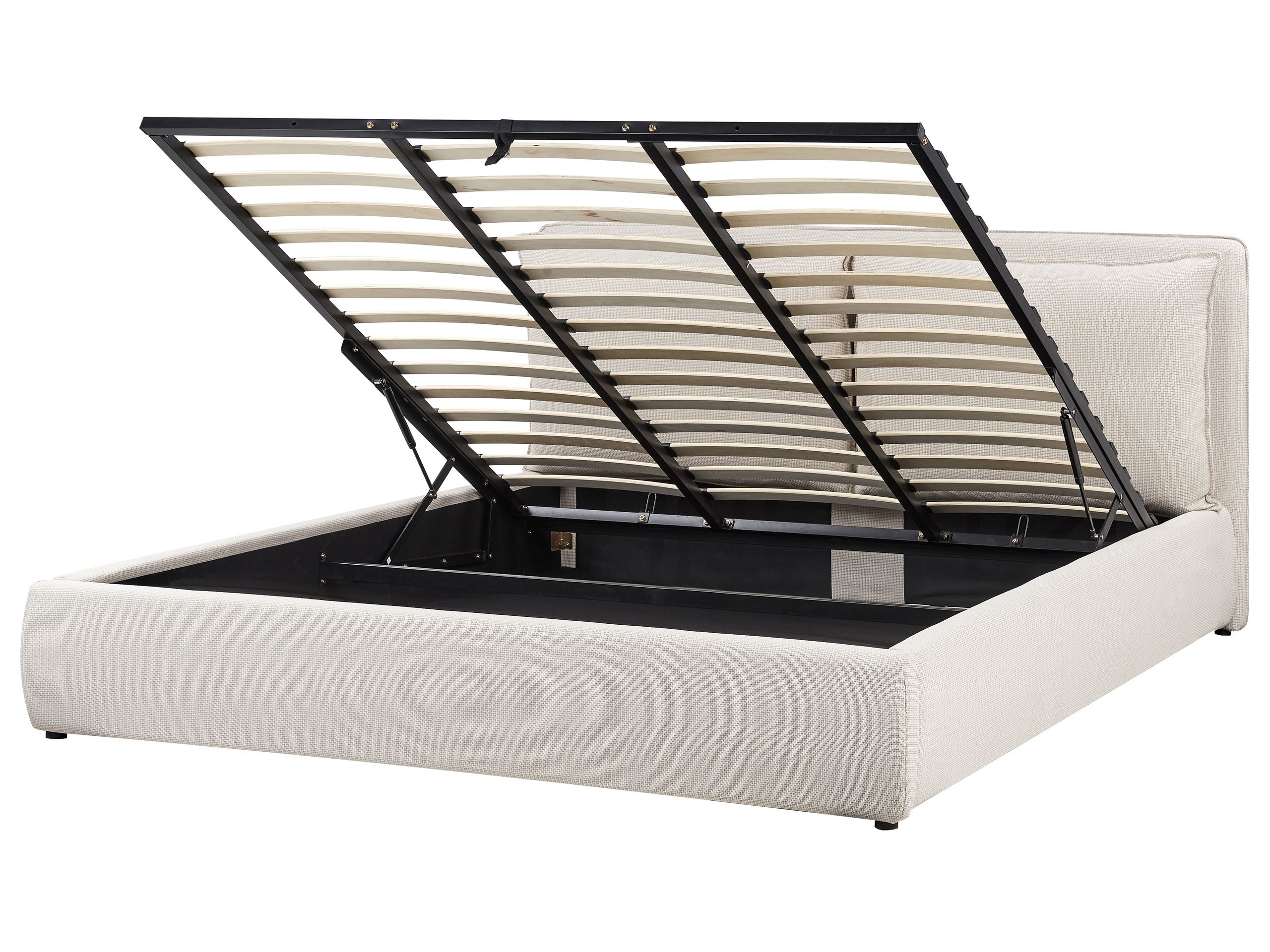 NAJOBNA Ottoman Bed Fabric 180 x 200 cm (EU Super King) Beige - Gemini Interiors