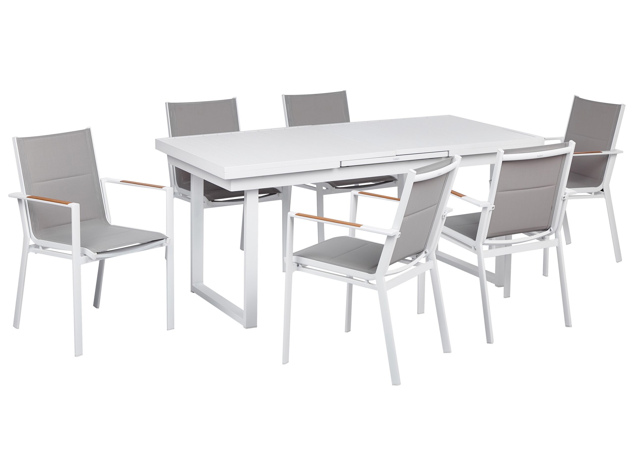 Garden Dining Set 6 Seater VALCANETTO/BUSSETO Metal Grey - Gemini Interiors