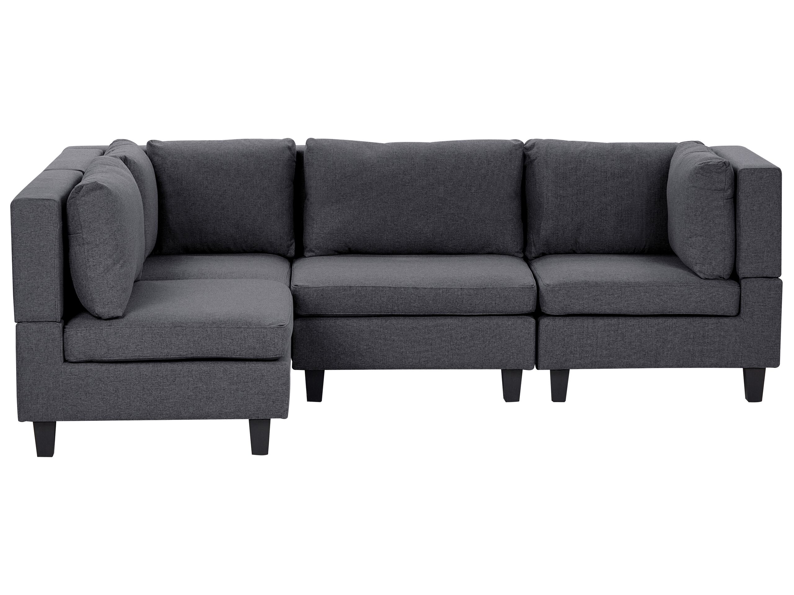 4 Seater Right Hand Modular Fabric Corner Sofa Dark Grey UNSTAD - Gemini Interiors