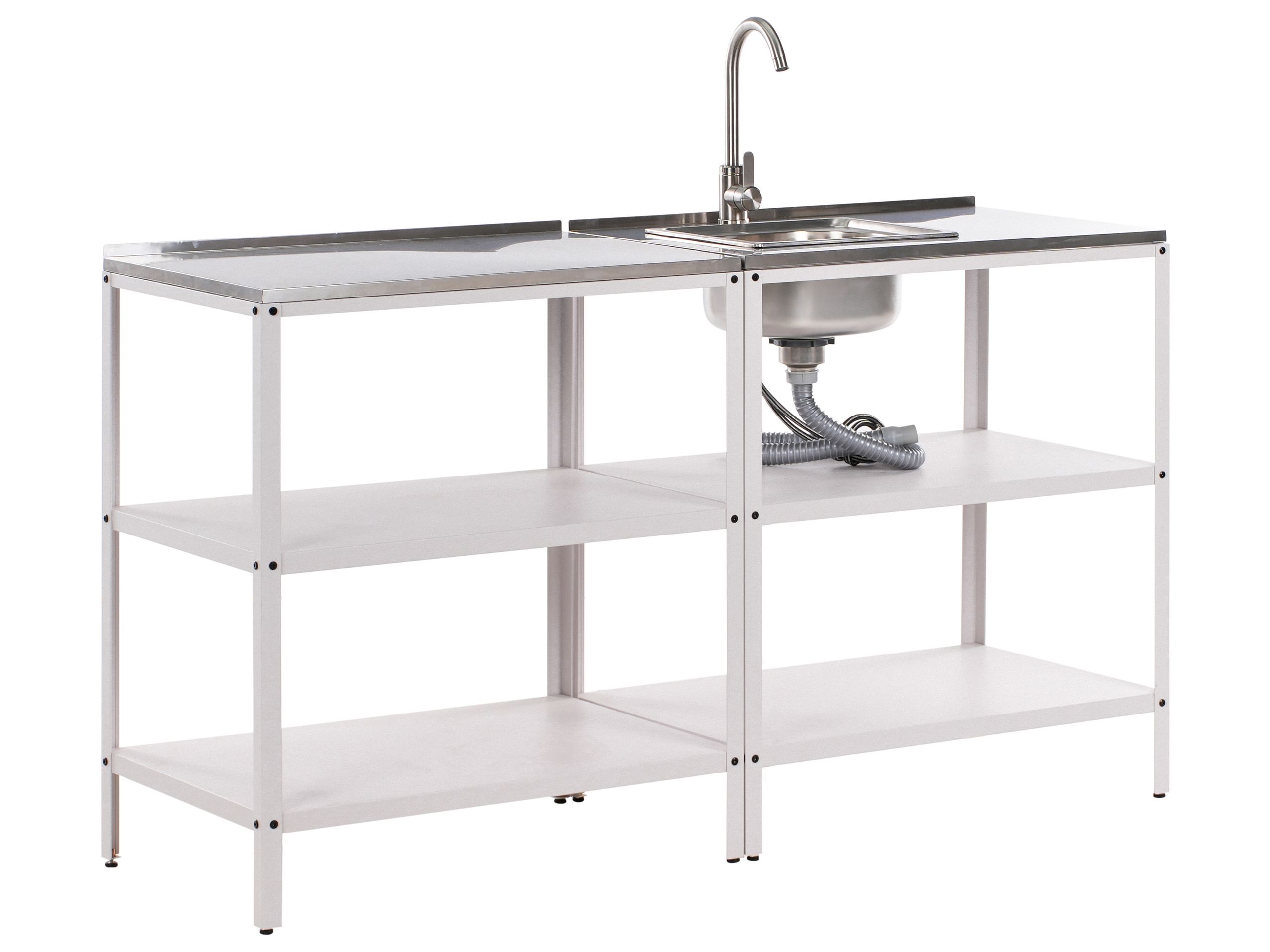 VLIAMA 2 Piece Outdoor Kitchen Set with Sink White - Gemini Interiors