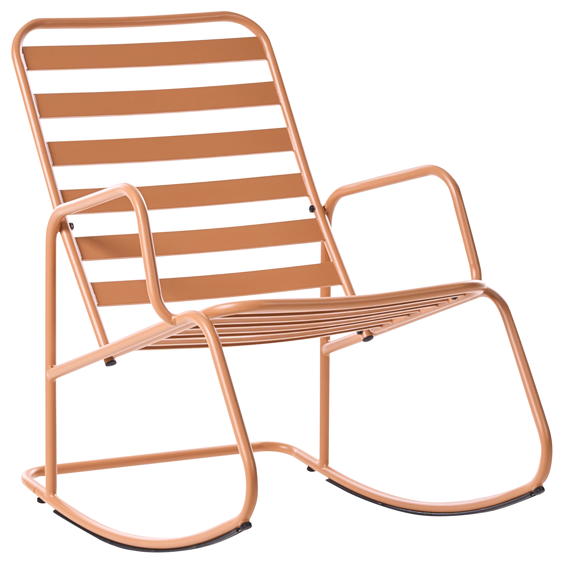 KASTELLE Metal Garden Rocking Chair - Golden Brown - Gemini Interiors