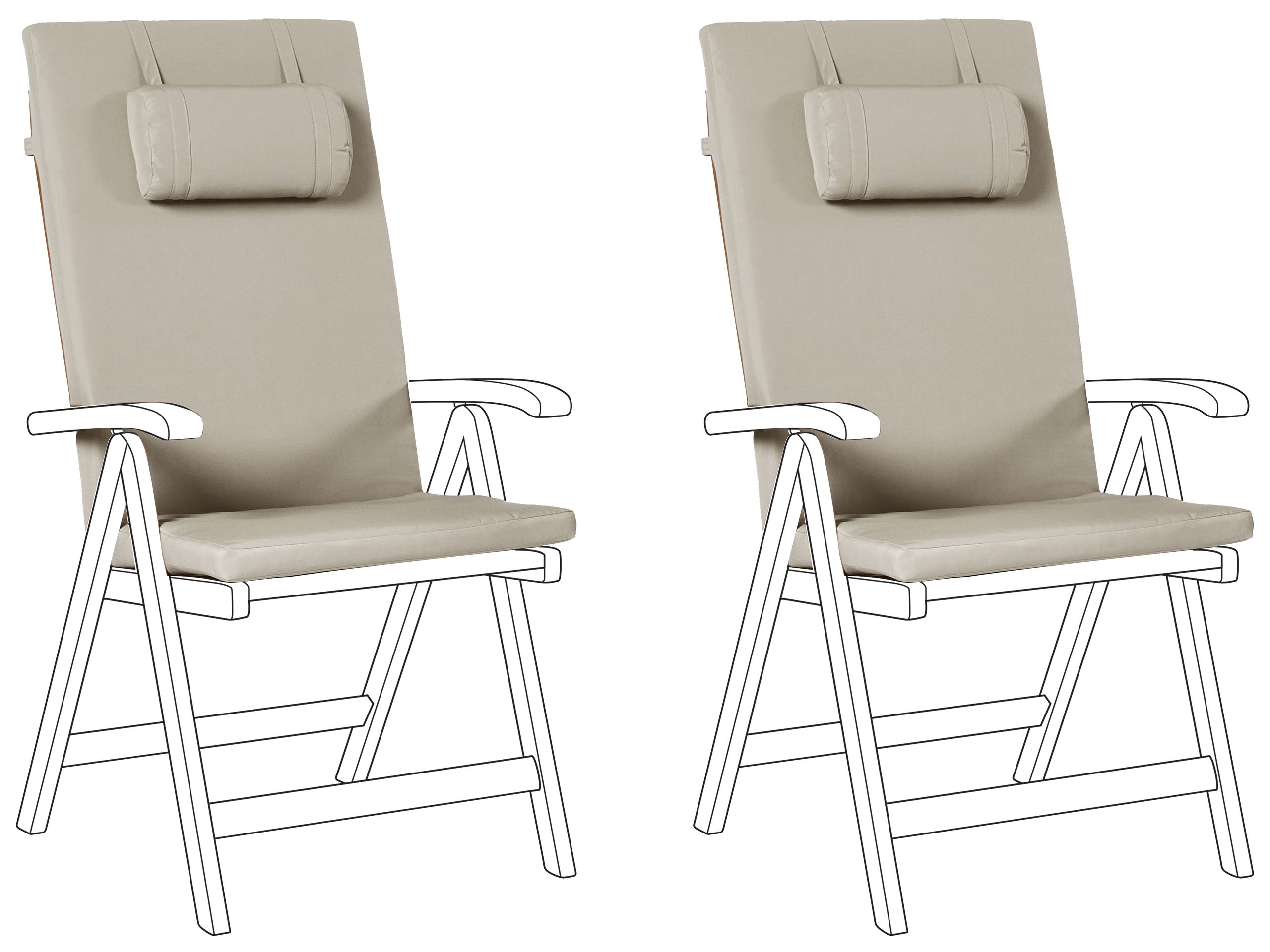 BREEZ Set of 2 Garden Back Seat Cushions - Taupe - Gemini Interiors