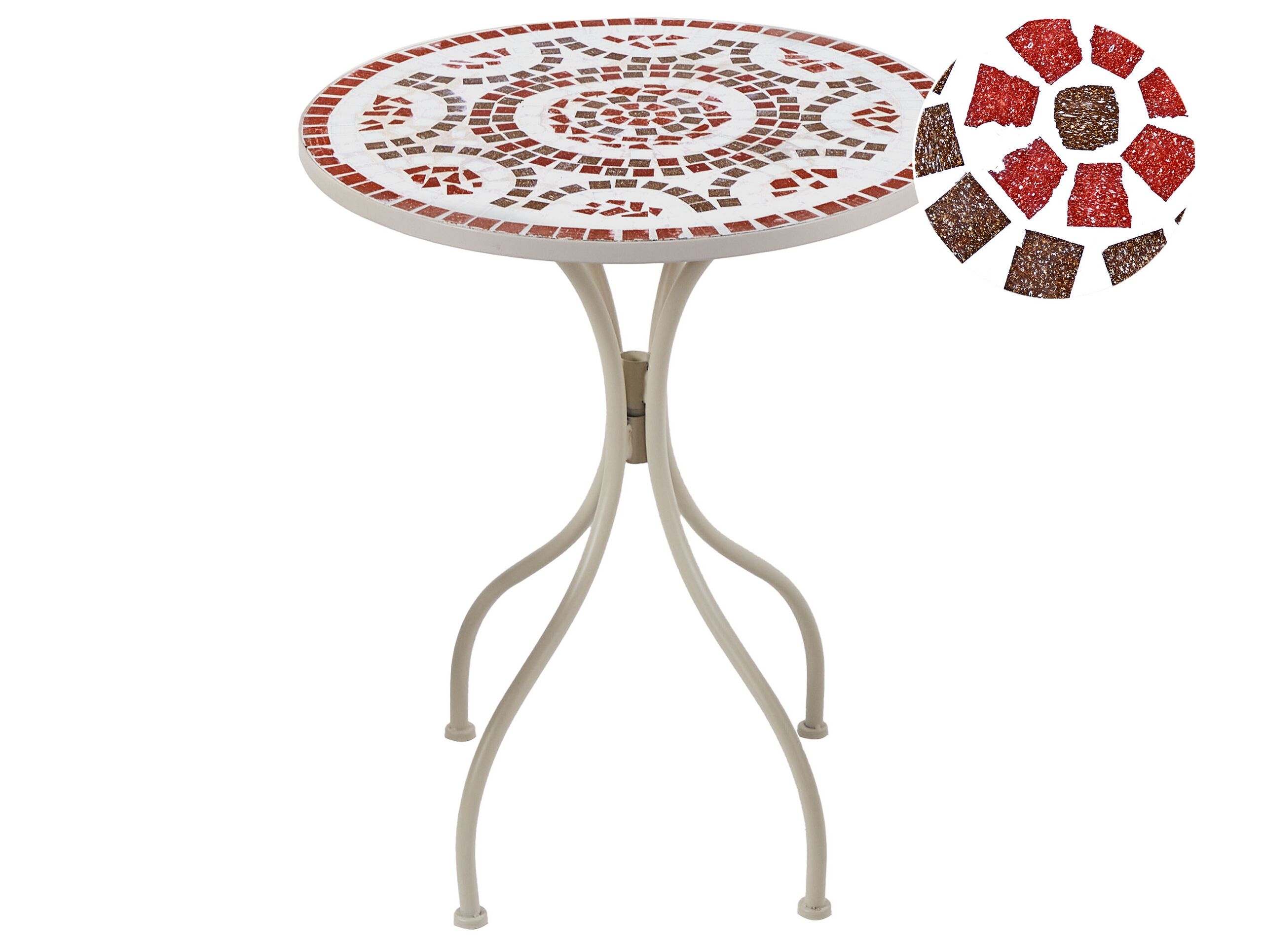 Metal Garden Bistro Table Diameter 60 cm White SPELLO - Gemini Interiors