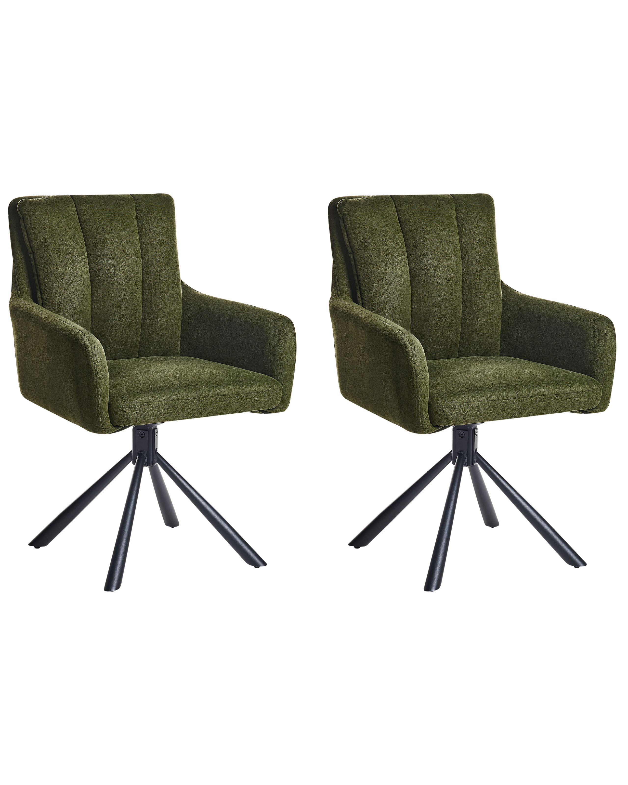Set of 2 Dining Chairs Swivel SARDOAL Dark Green - Gemini Interiors