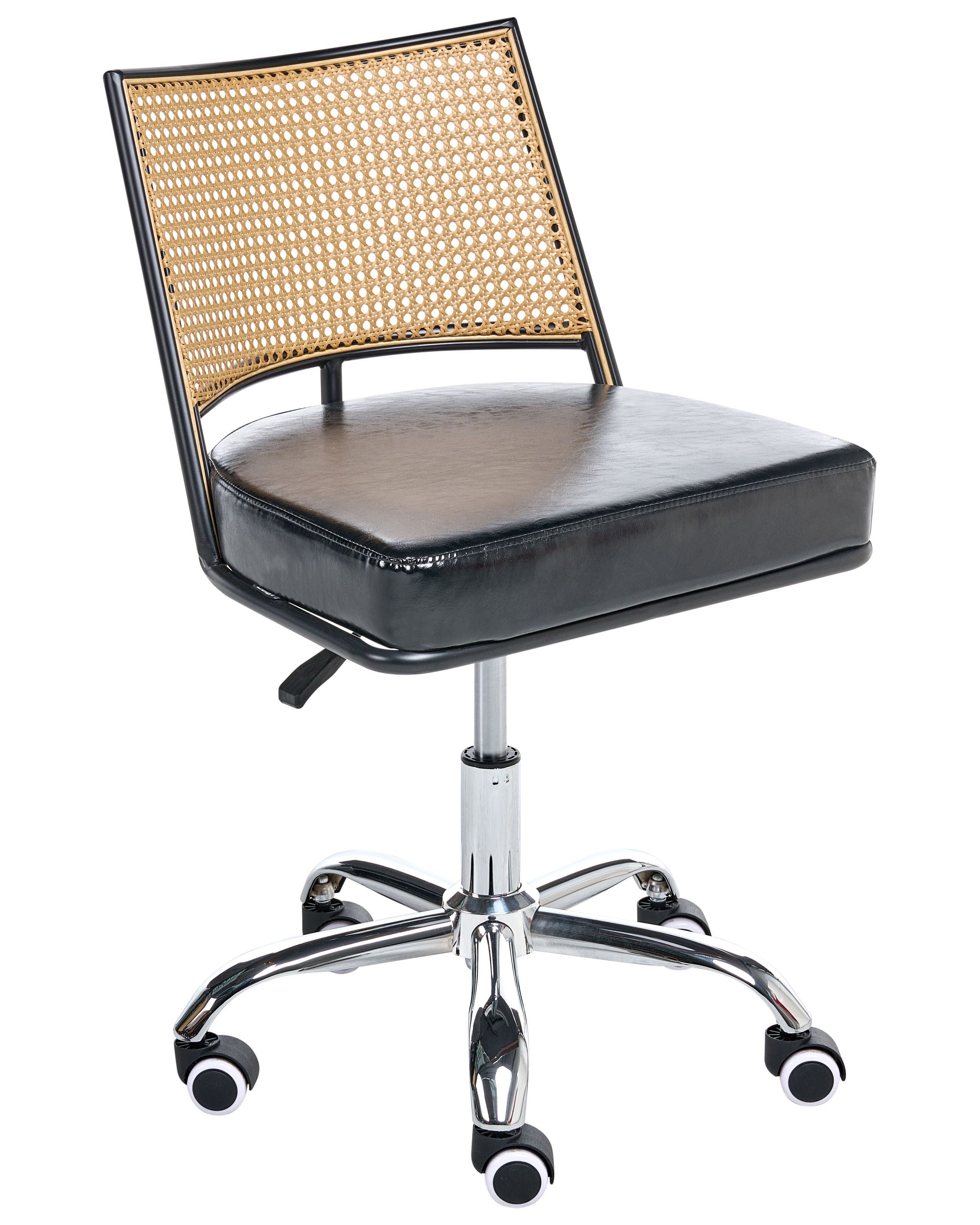 LARCHFORD Faux Leather Office Desk Chair - Black - Gemini Interiors