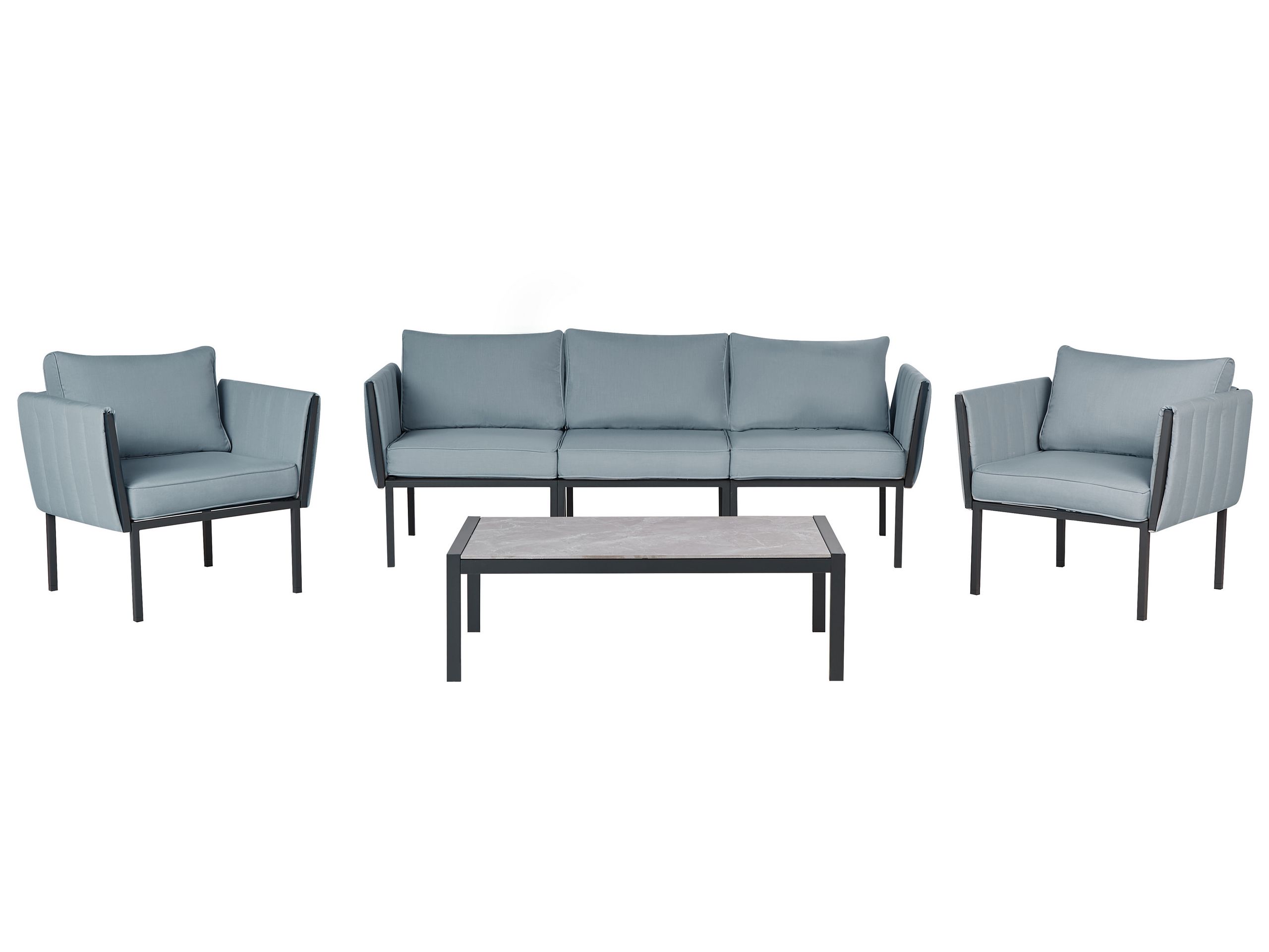 Garden Lounge Set with Table 5 Seater SKALA Metal Dark Grey - Gemini Interiors