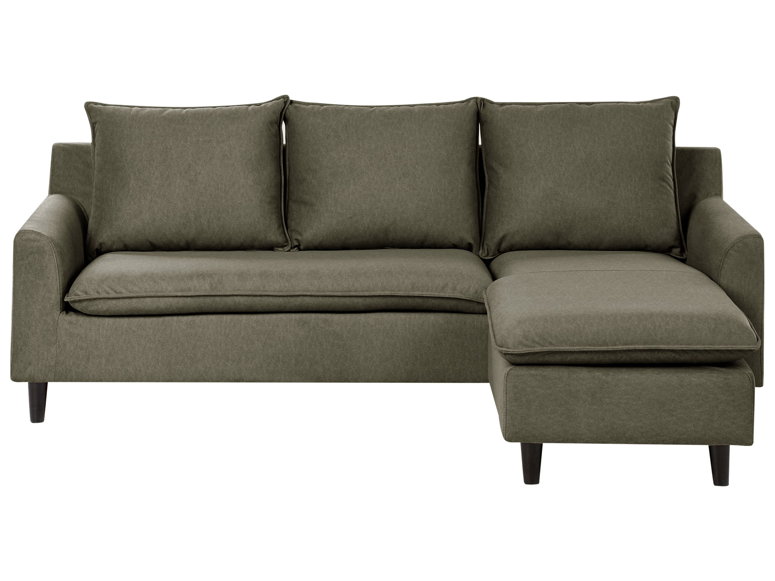 Left Hand Fabric Corner Sofa Dark Green ELVENES - Gemini Interiors