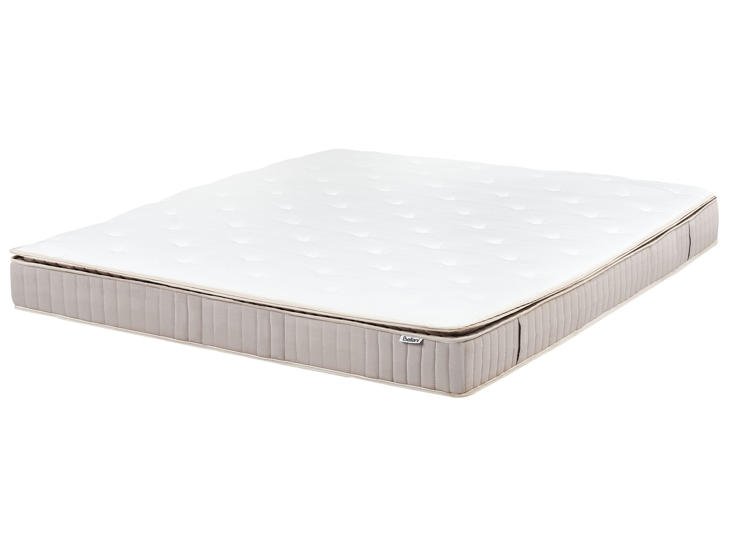 DELICE Latex Pocket Spring Mattress Medium 180 x 200cm Super Kingsize - White with Beige - Gemini Interiors