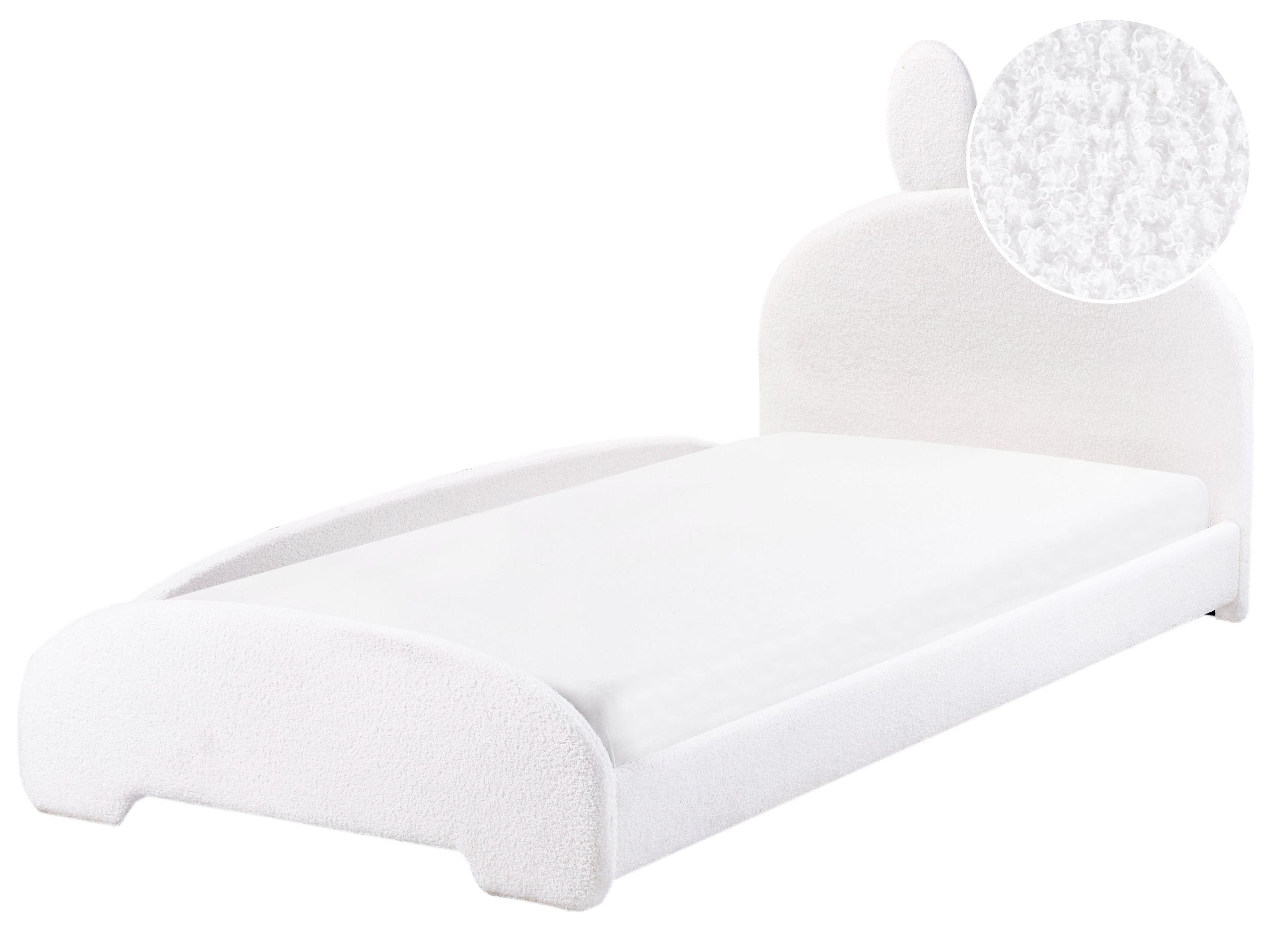 PERRA Boucle EU Single Bedframe Off-White - Gemini Interiors