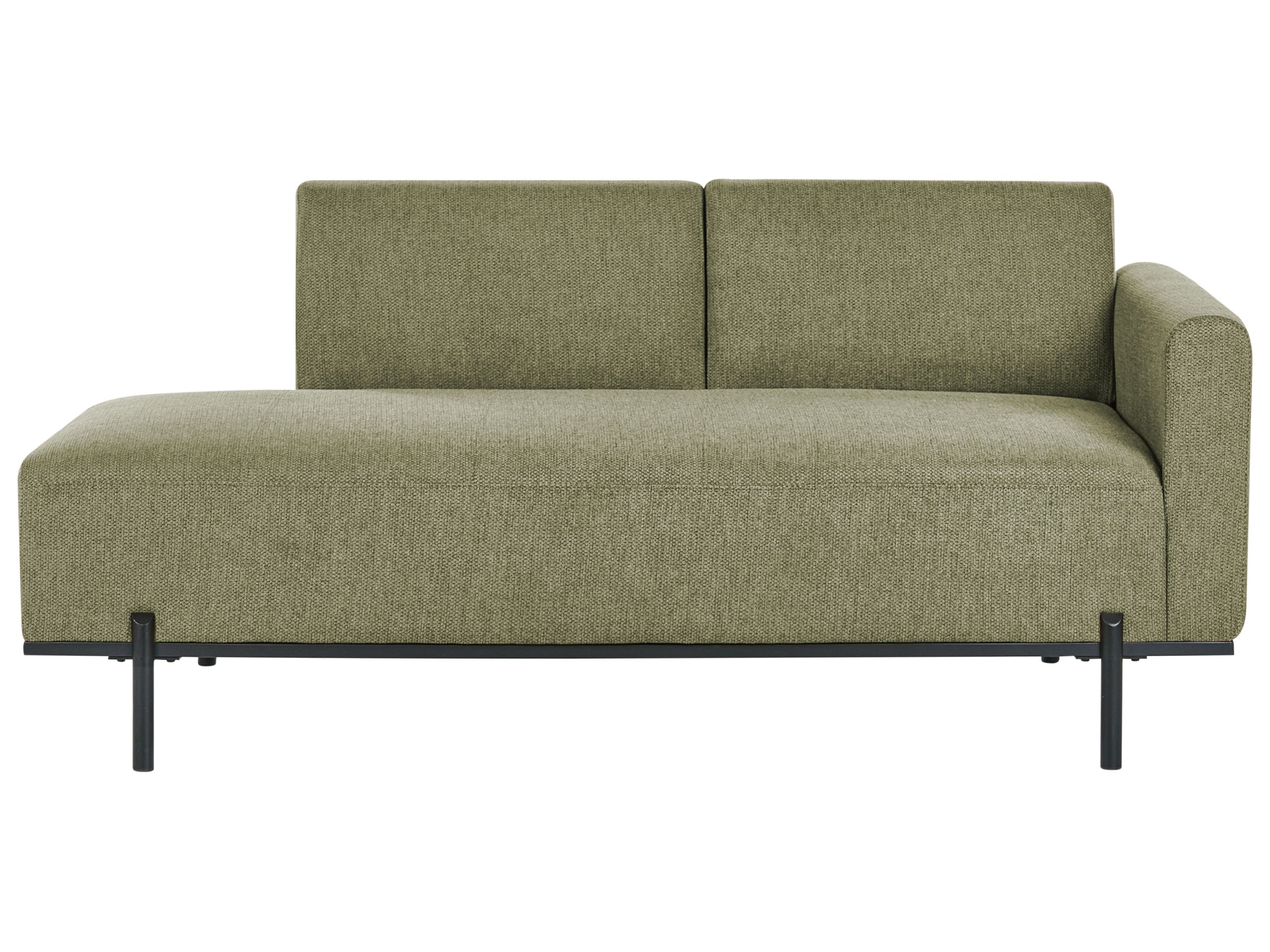 GRITTENDEN Faux Linen Chaise Longue - Green - Gemini Interiors