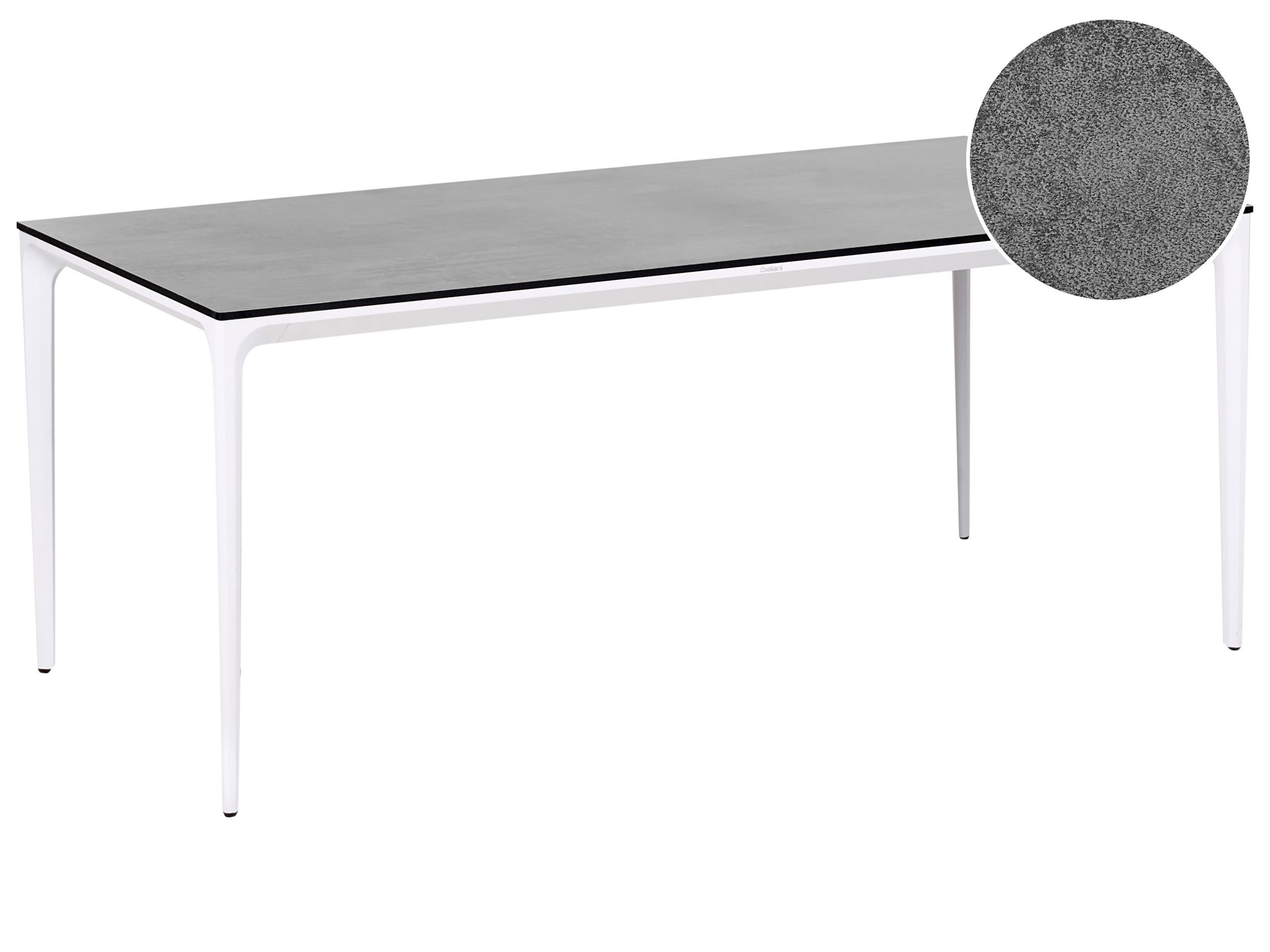 MERTONLEIGH Garden Dining Table Stone Effect - Dark Grey with White - Gemini Interiors
