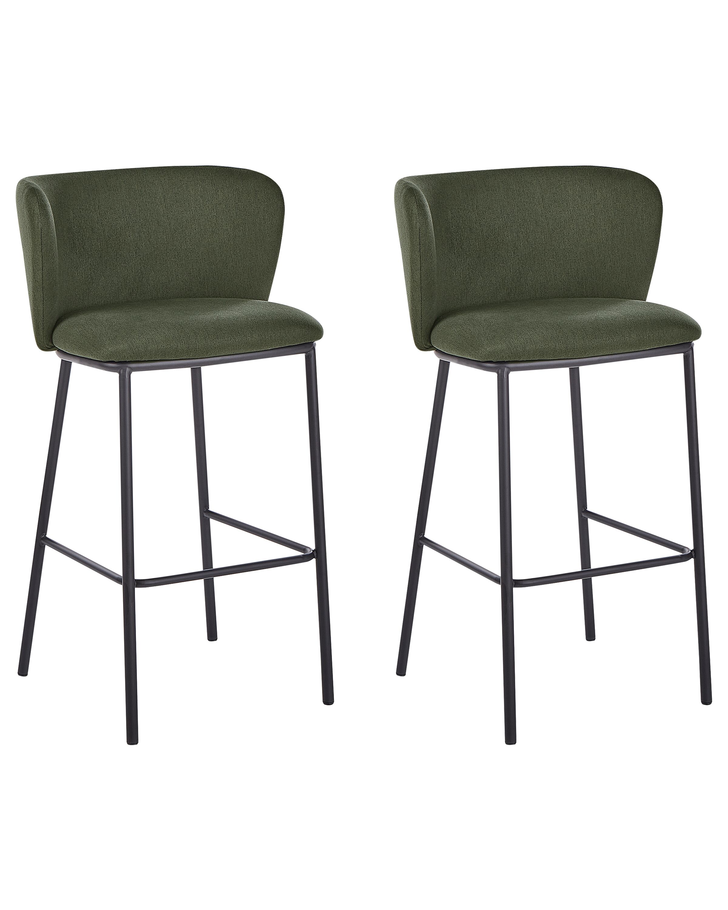 Set of 2 Bar Chairs MINA Dark Green - Gemini Interiors