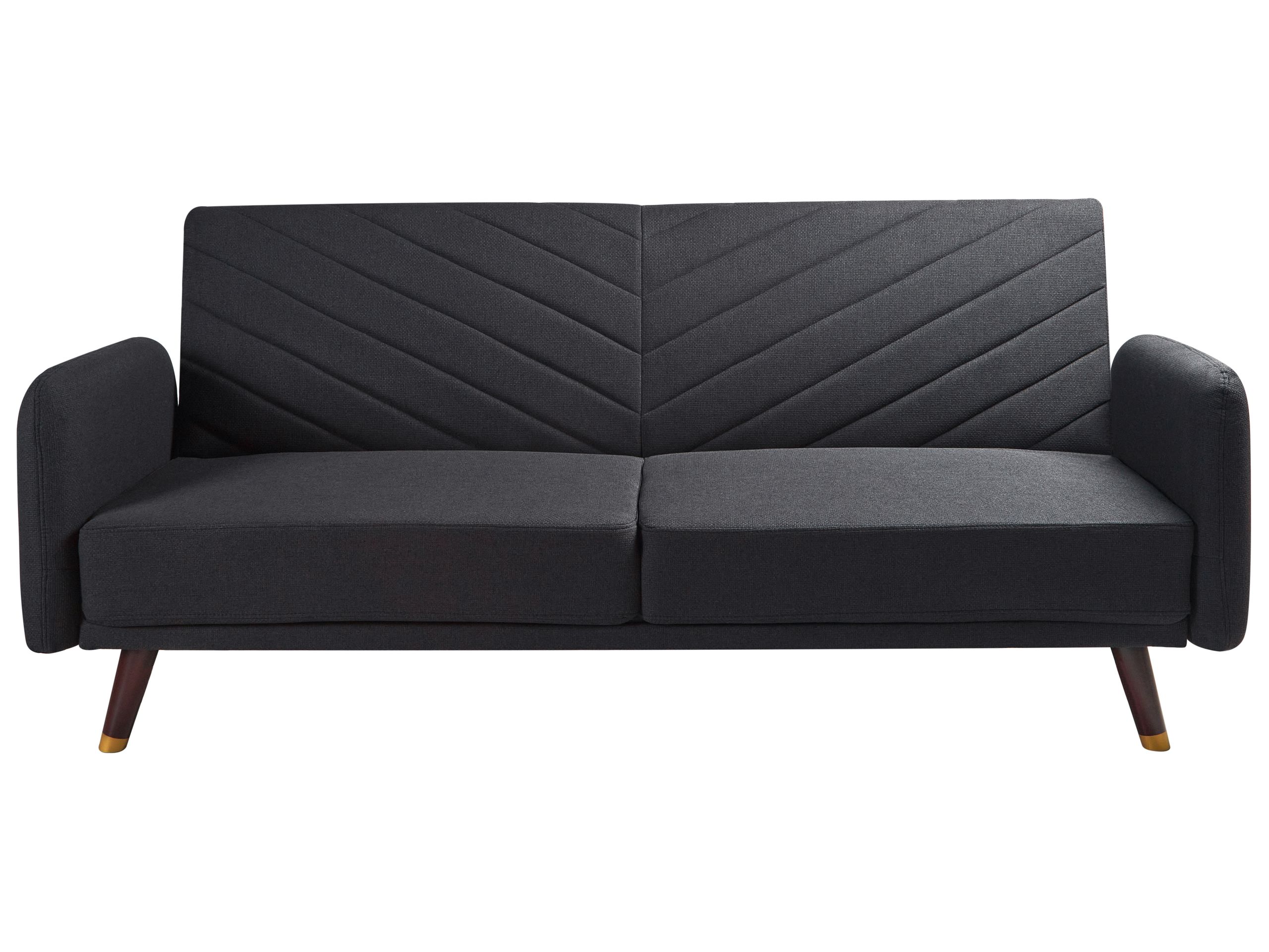 3 Seater Sofabed - LUNZA Faux Linen Black - Gemini Interiors