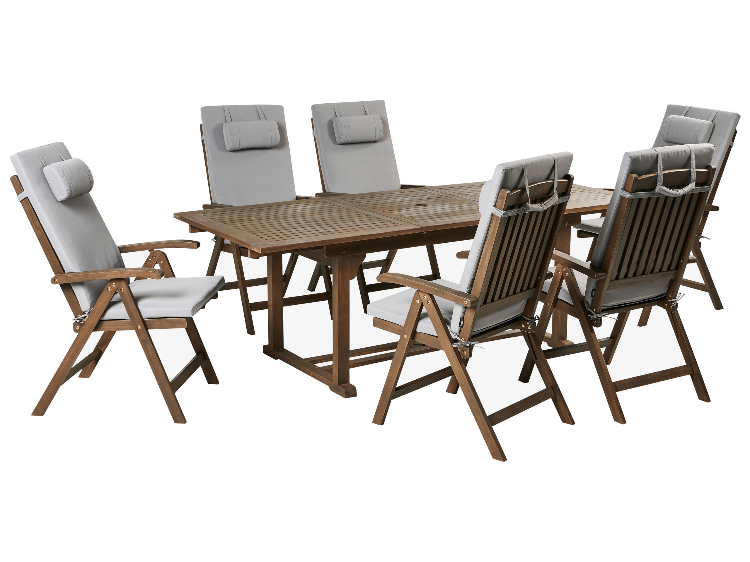 BALSA 6 Seater Garden Dining Set - Light Grey - Gemini Interiors
