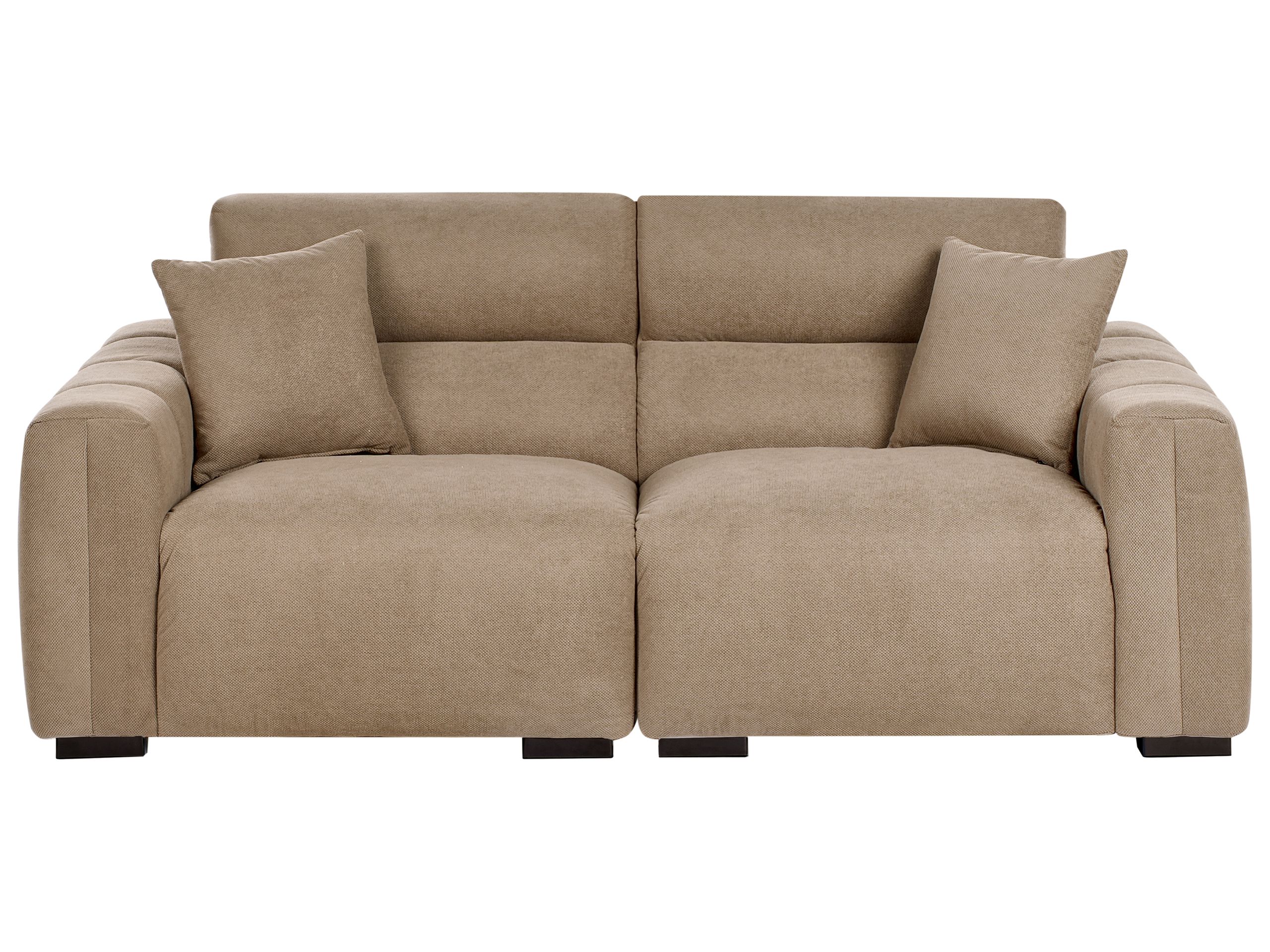 3 Seater Sofa - FAUSAKN Fabric Sofa Light Brown - Gemini Interiors