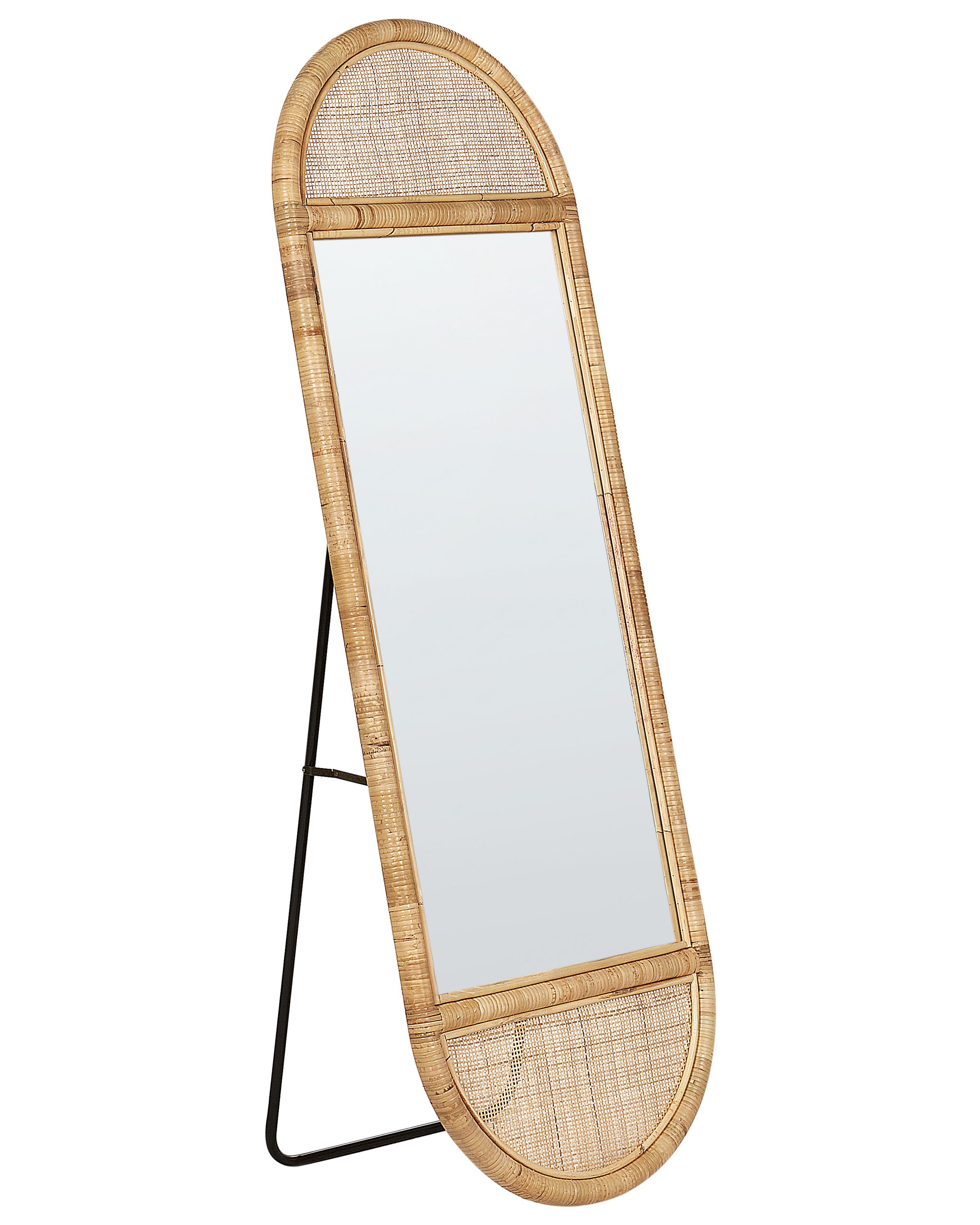 Standing Mirror BARGES 150 cm Rattan Natural - Gemini Interiors