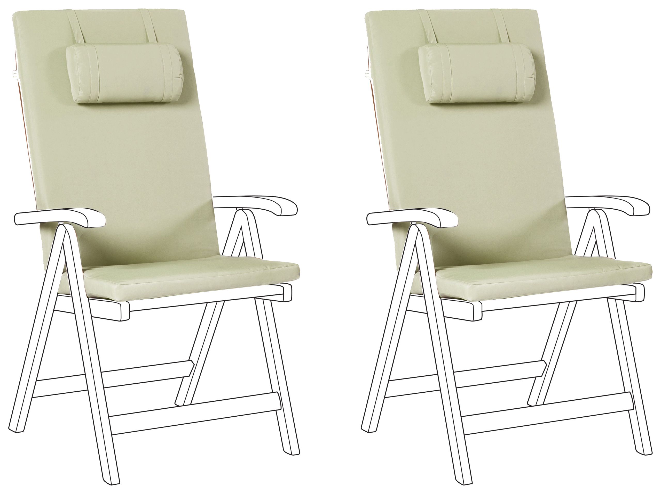 BREEZ Set of 2 Garden Back Seat Cushions - Green - Gemini Interiors