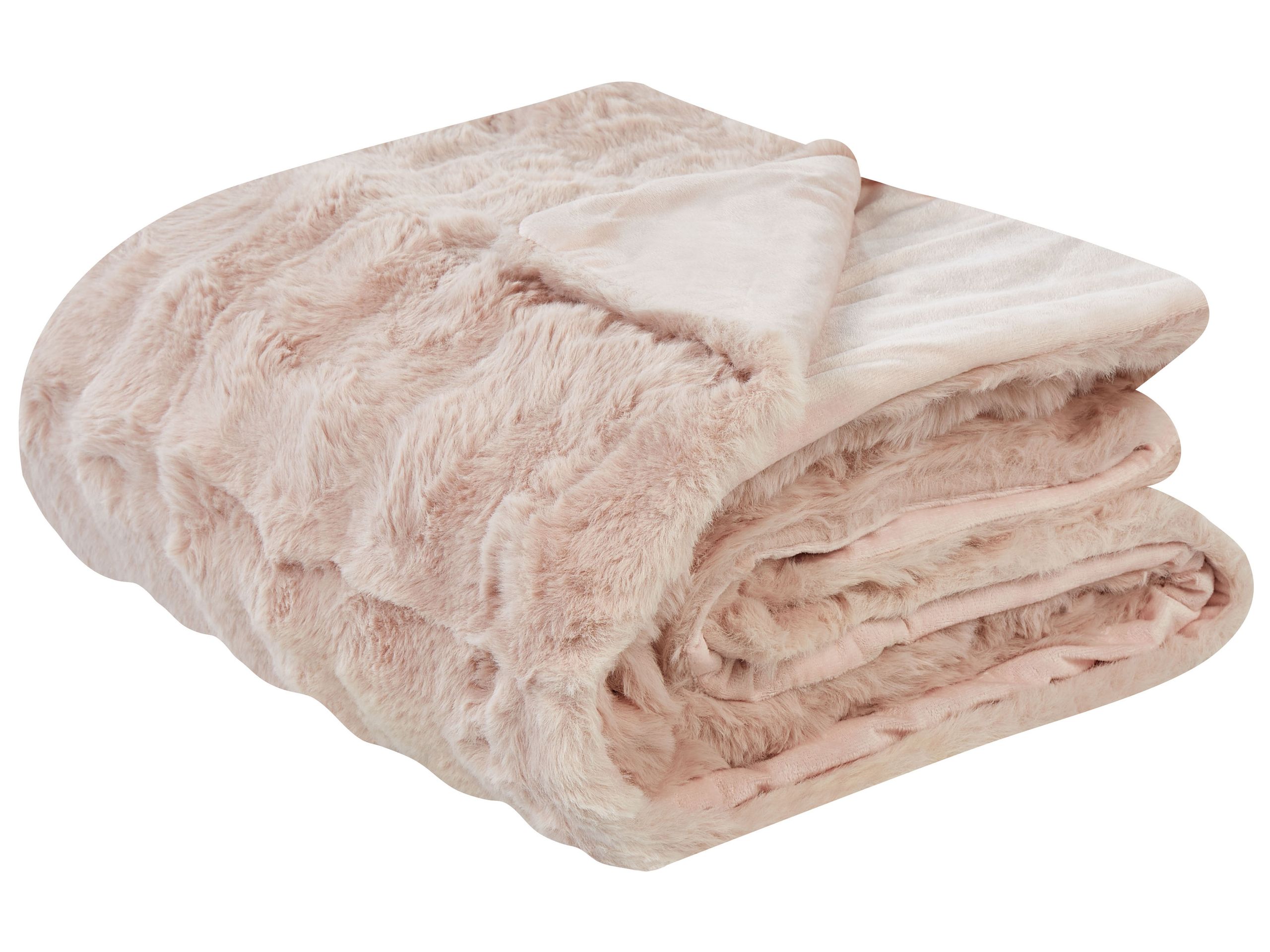 Blanket SALKA Faux Fur 200 x 220 cm Pastel Pink - Gemini Interiors