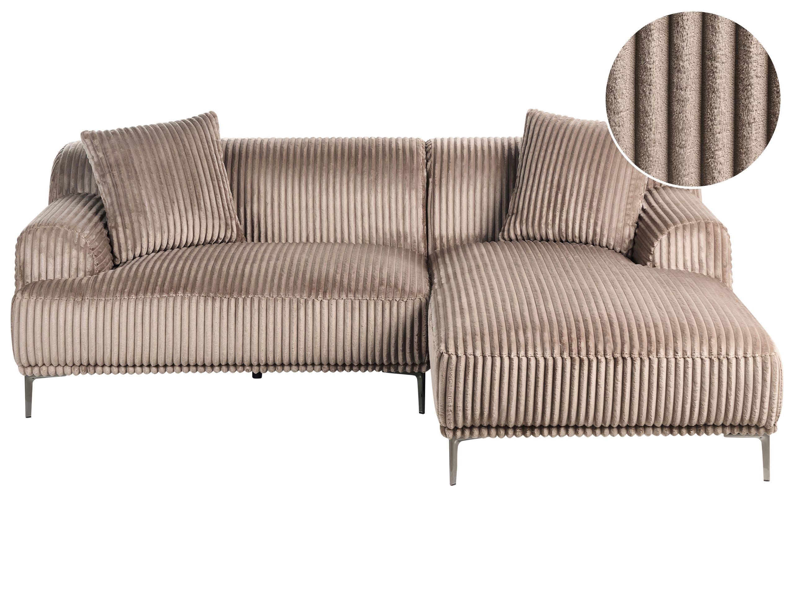 Corner Sofa - SUENTM Left Hand Facing Jumbo Cord Light Brown - Gemini Interiors