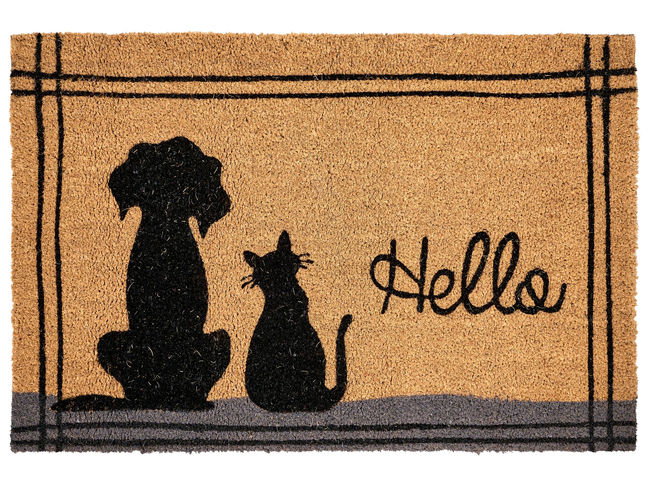 OVINGDEN Cat Dog Coir Doormat - Natural - Gemini Interiors