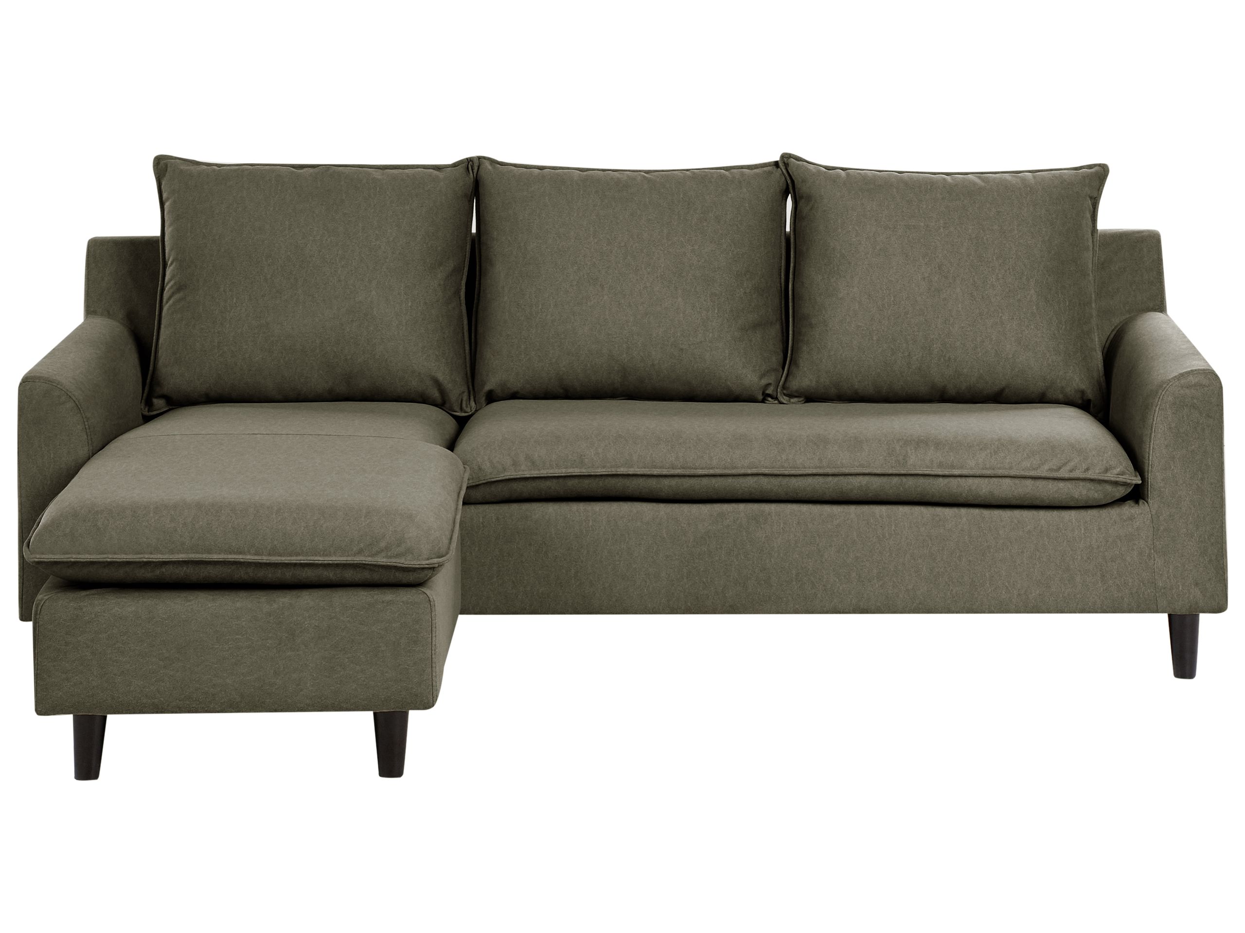 Right Hand Fabric Corner Sofa Dark Green ELVENES - Gemini Interiors