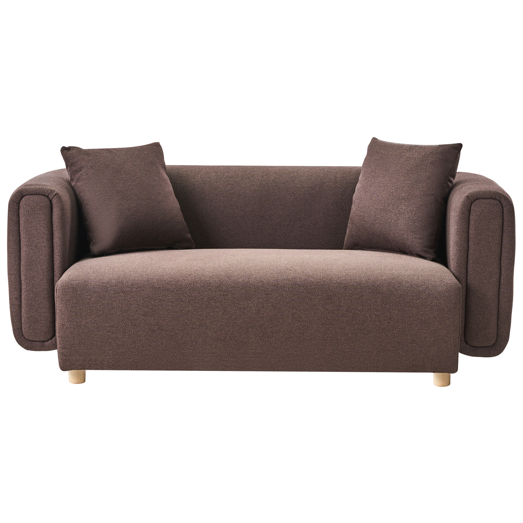 VELTHANE Fabric 2 Seater Sofa - Dark Brown - Gemini Interiors