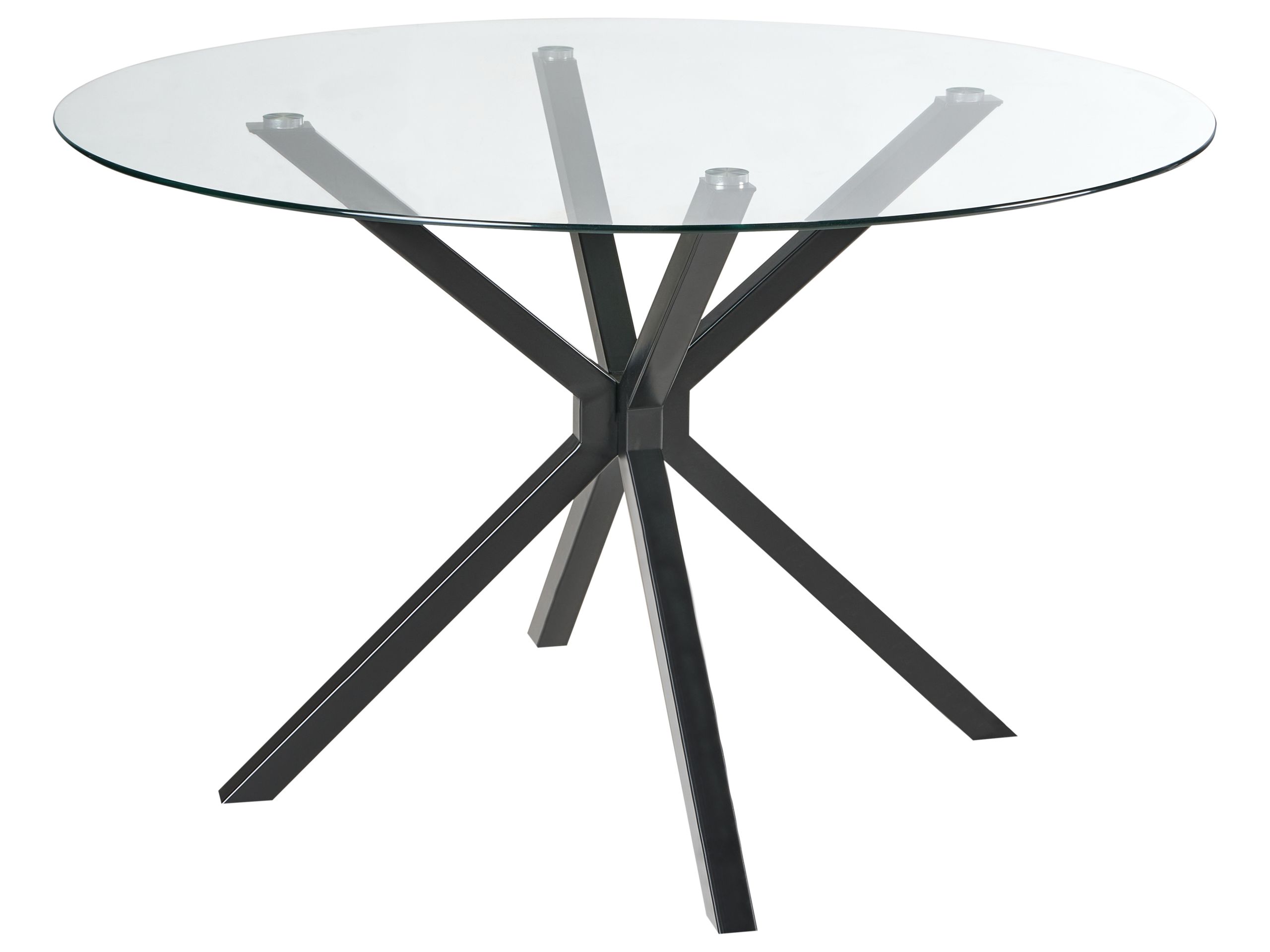 RADMERE Tempered Glass Round Dining Table - Black - Gemini Interiors