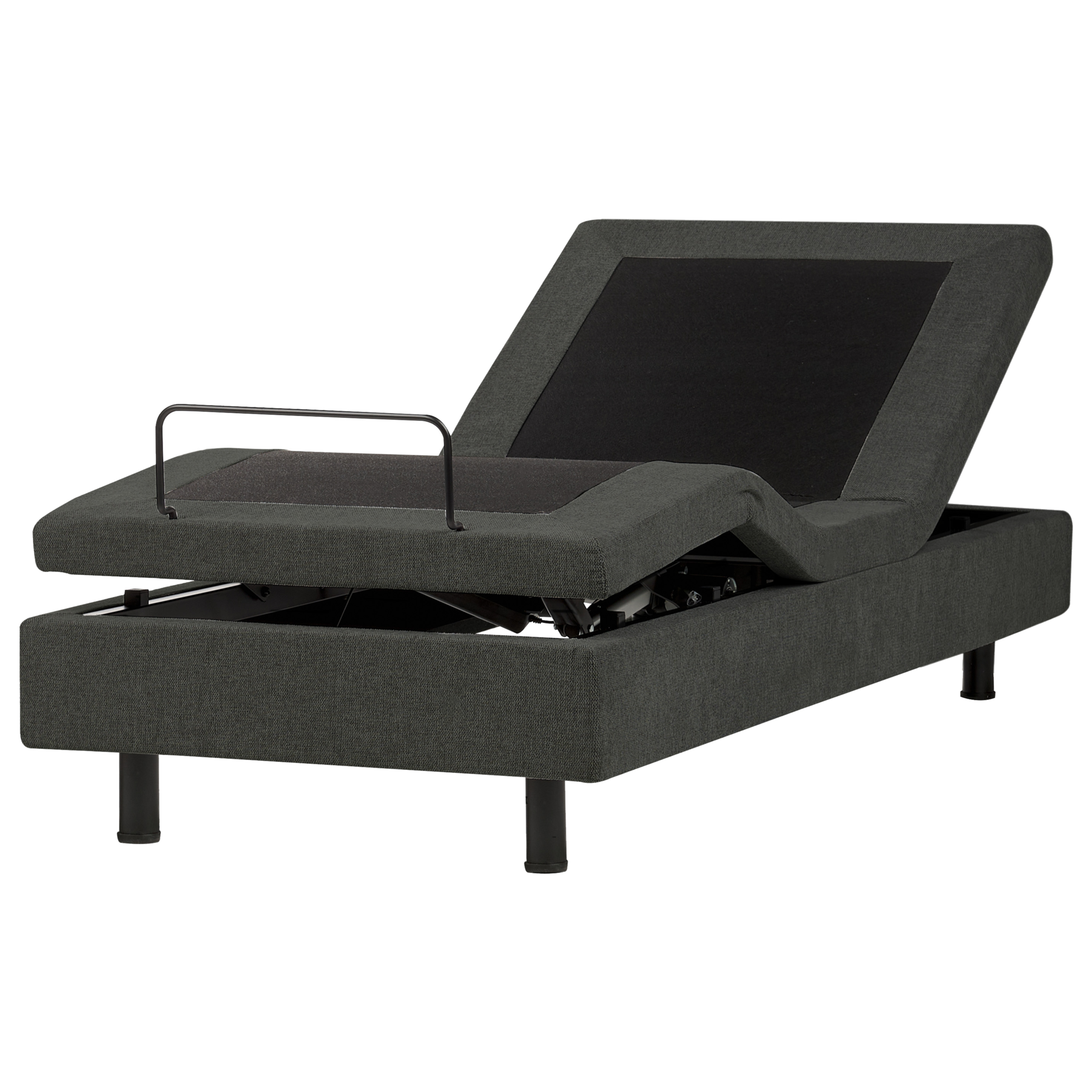 DEKU Single Fabric Adjustable Bed without Headboard - Dark Grey - Gemini Interiors