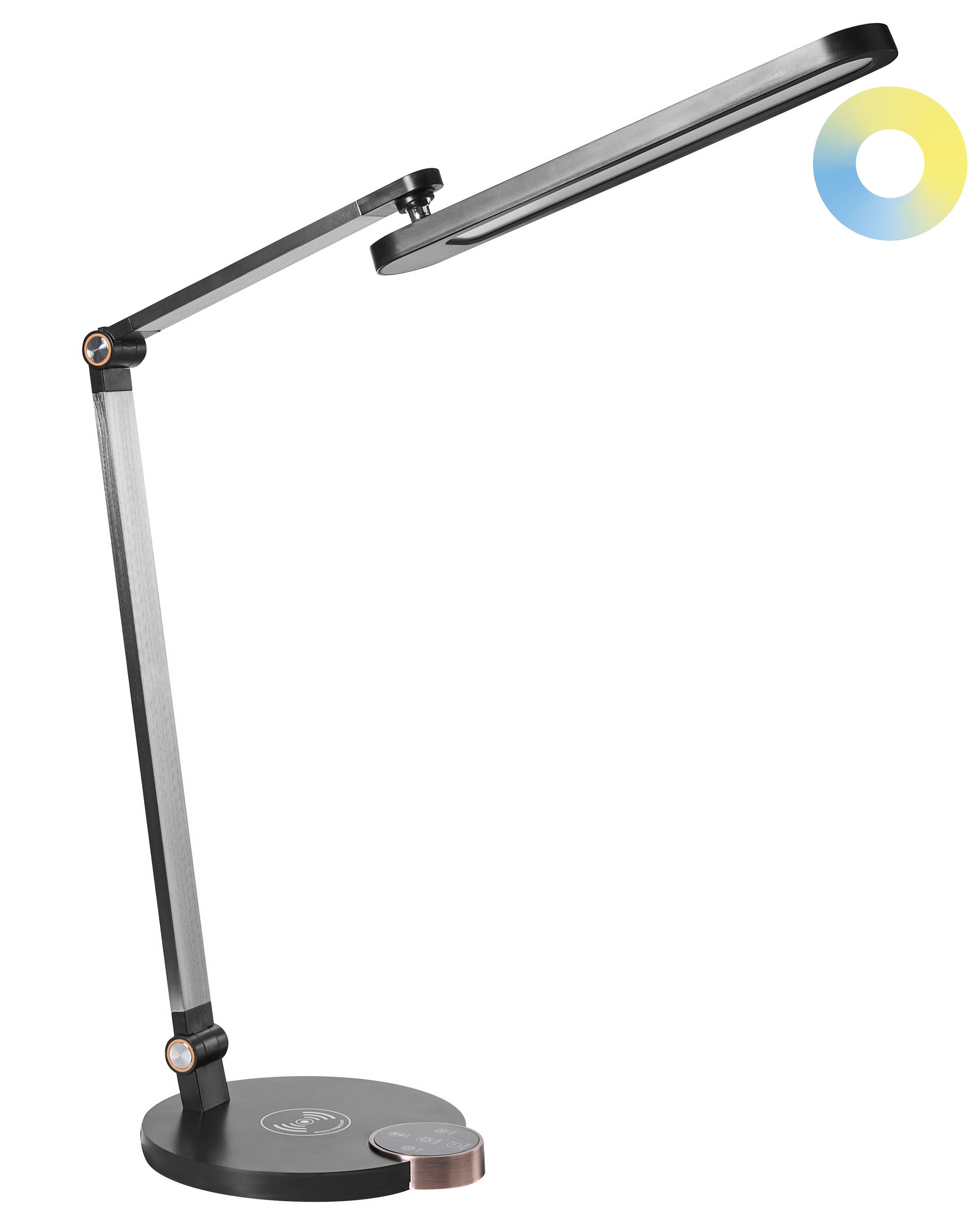 BURNHAM Desk Lamp with Wireless Charger - Black - Gemini Interiors