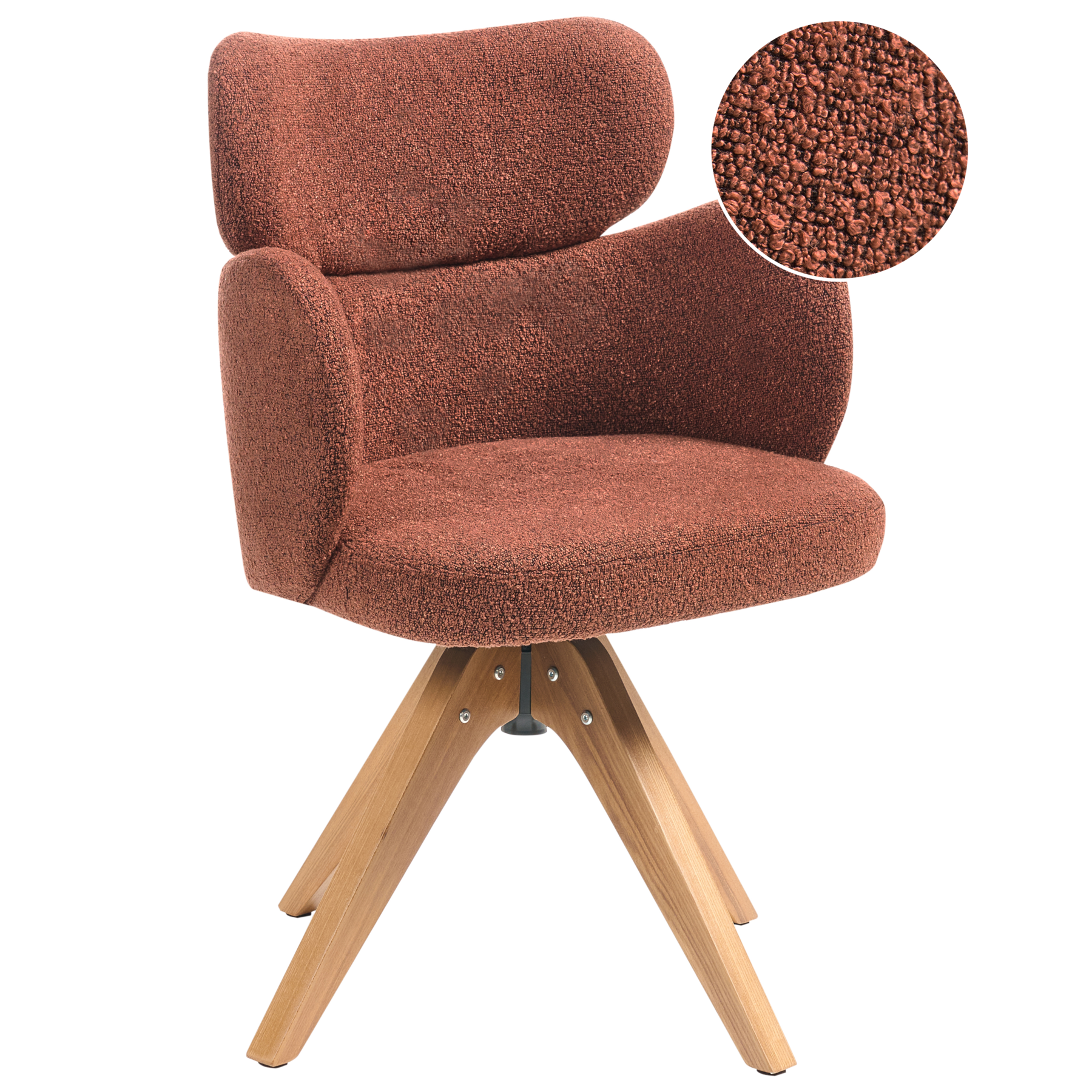 CHESLEIGHON Boucle Swivel Dining Chair - Orange - Gemini Interiors