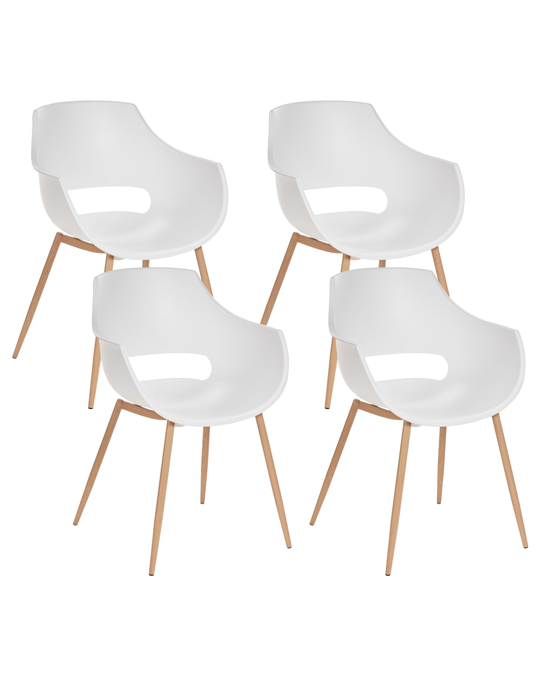 Set of 4 Dining Chairs MILLERS White - Gemini Interiors